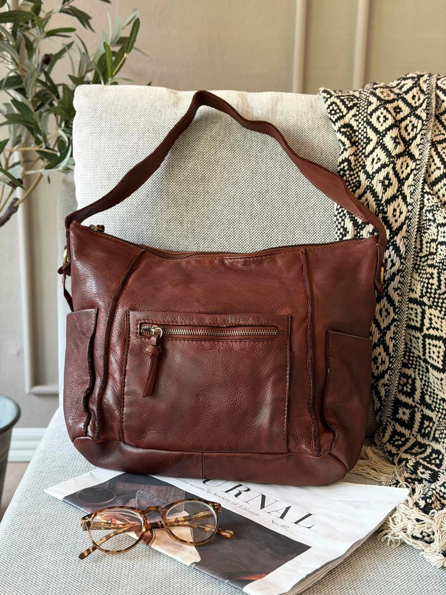 Crossbody Raw Boheme XL – Brun - Image 2