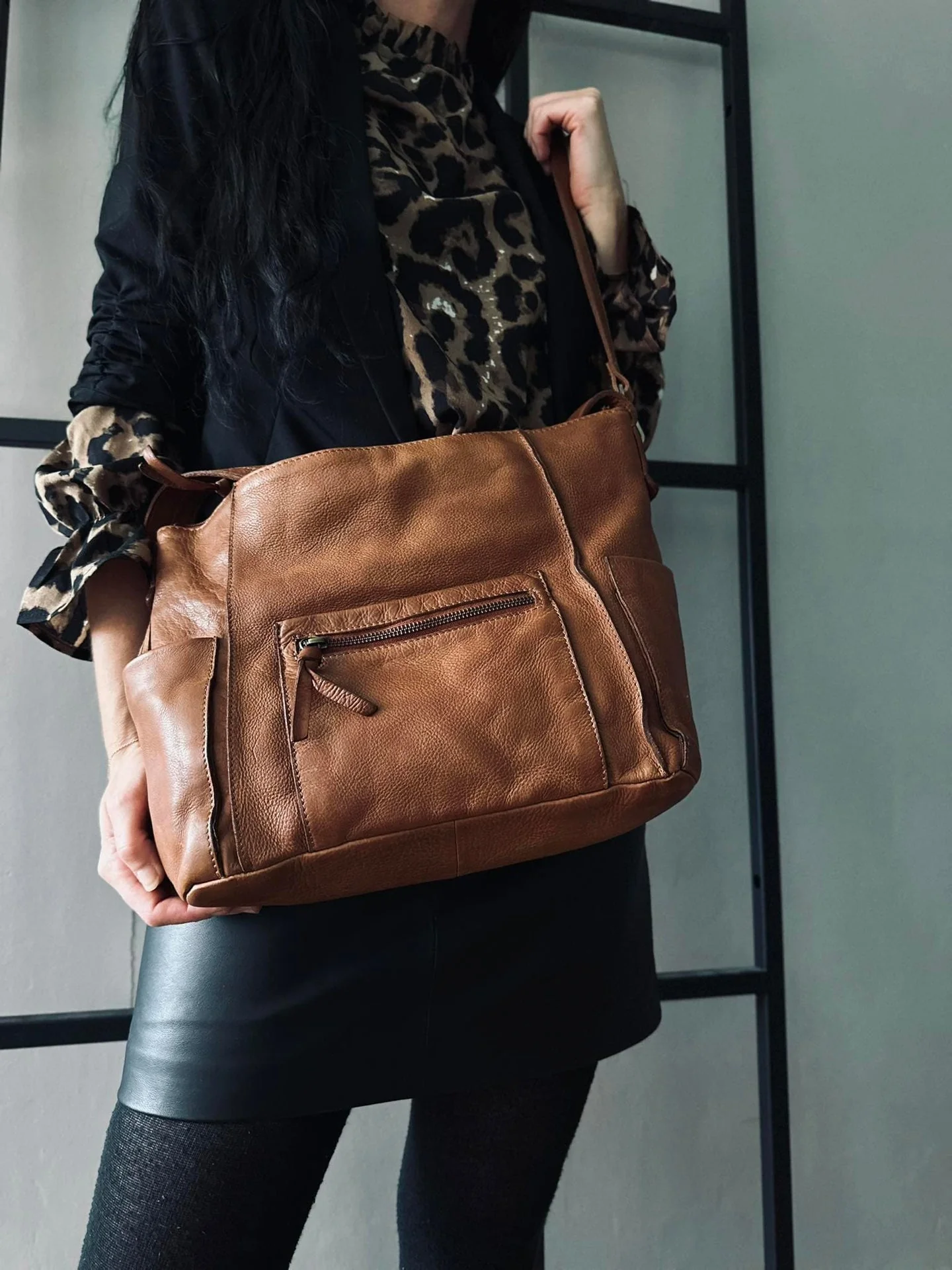 Crossbody Raw Boheme XL – Cognac - Image 4