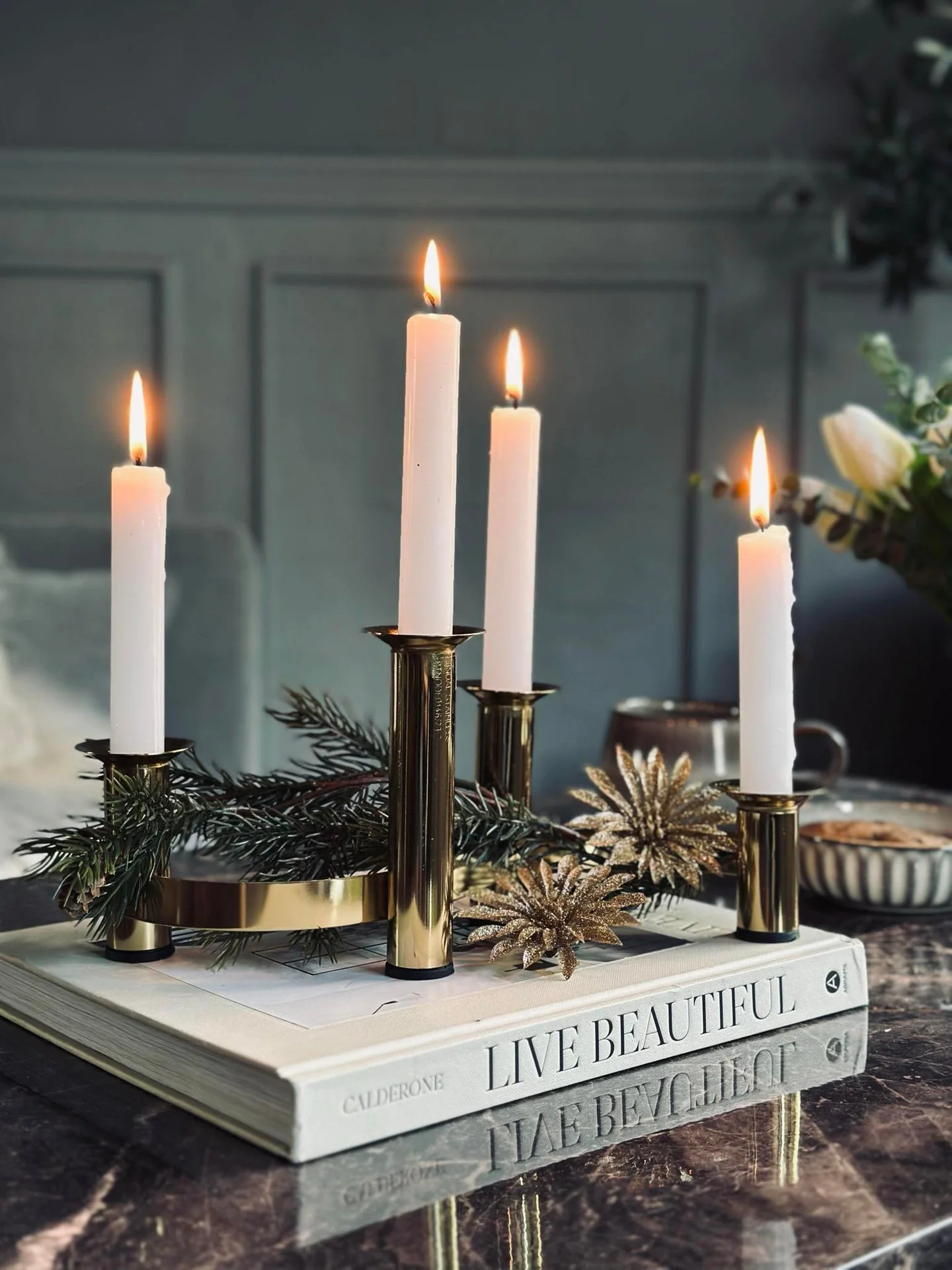 Deco blomster med glitter - 4 stk - Image 16