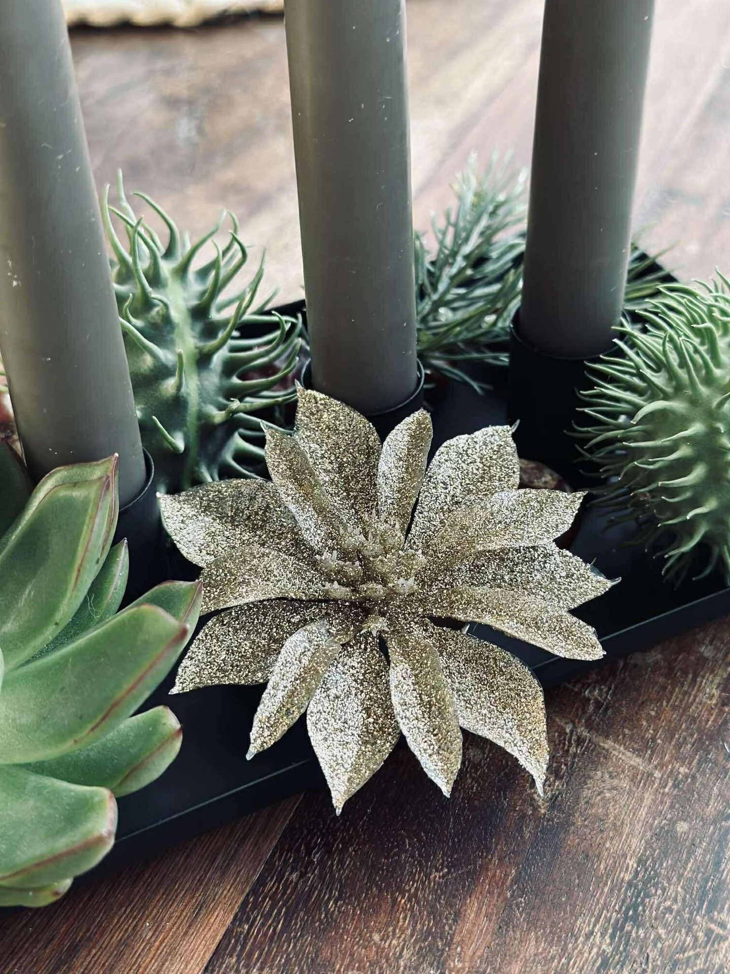 Deco blomster med glitter - 4 stk