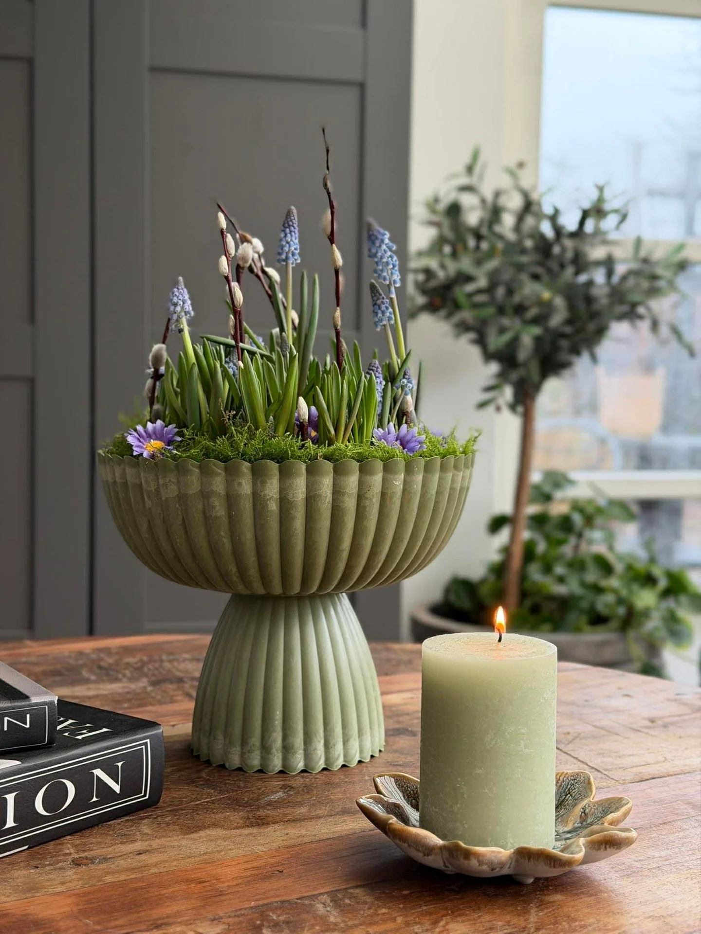 DIY oppsats i betong-look - Grønn - Image 10
