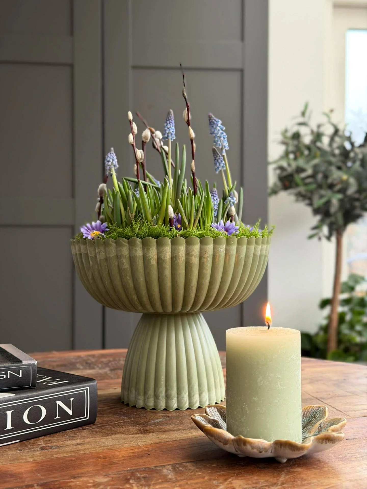 DIY oppsats i betong-look - Grønn - Image 7