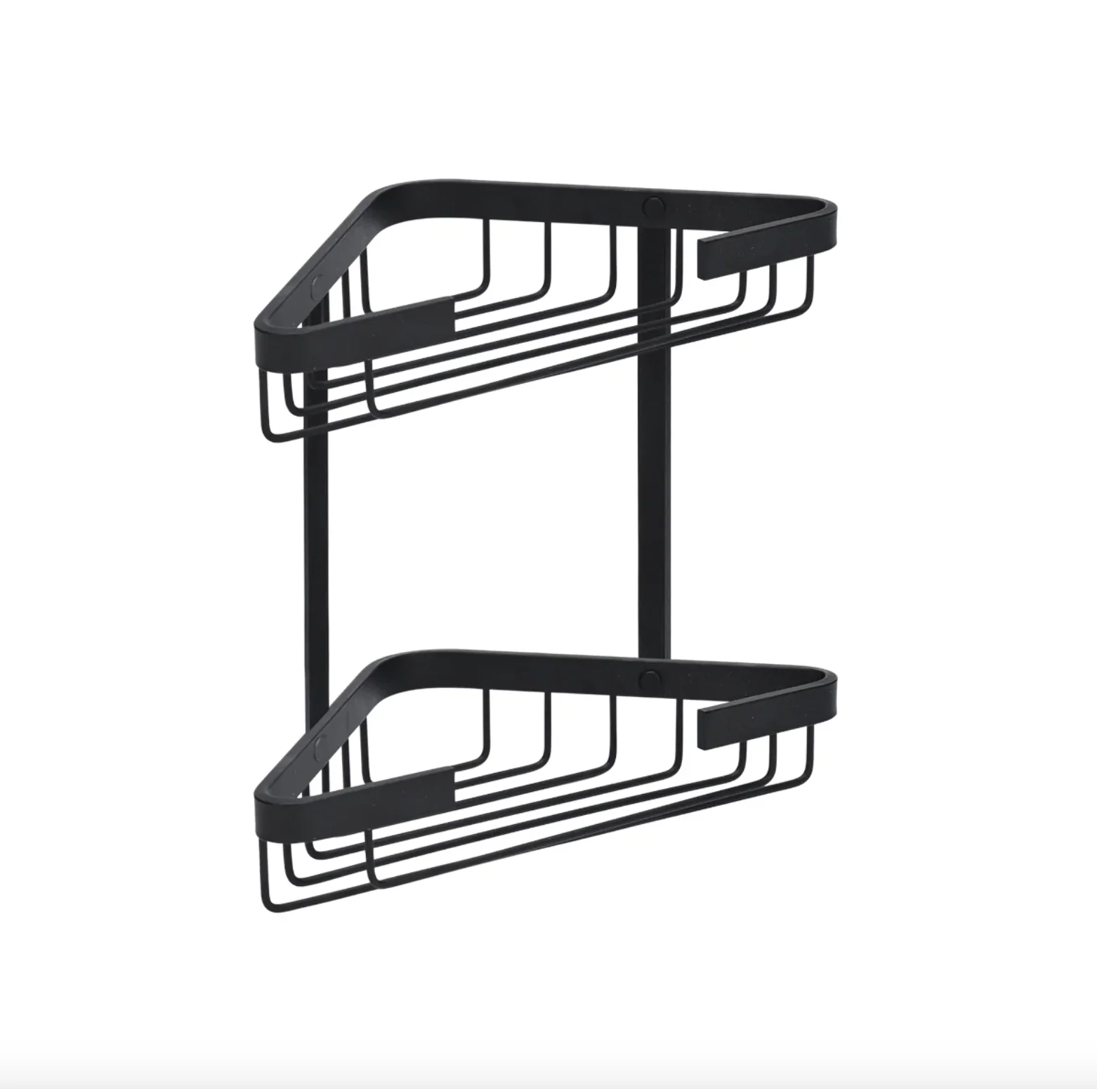 Dobbel hjørnehylle til bad - Sortlakkert aluminium - Image 7