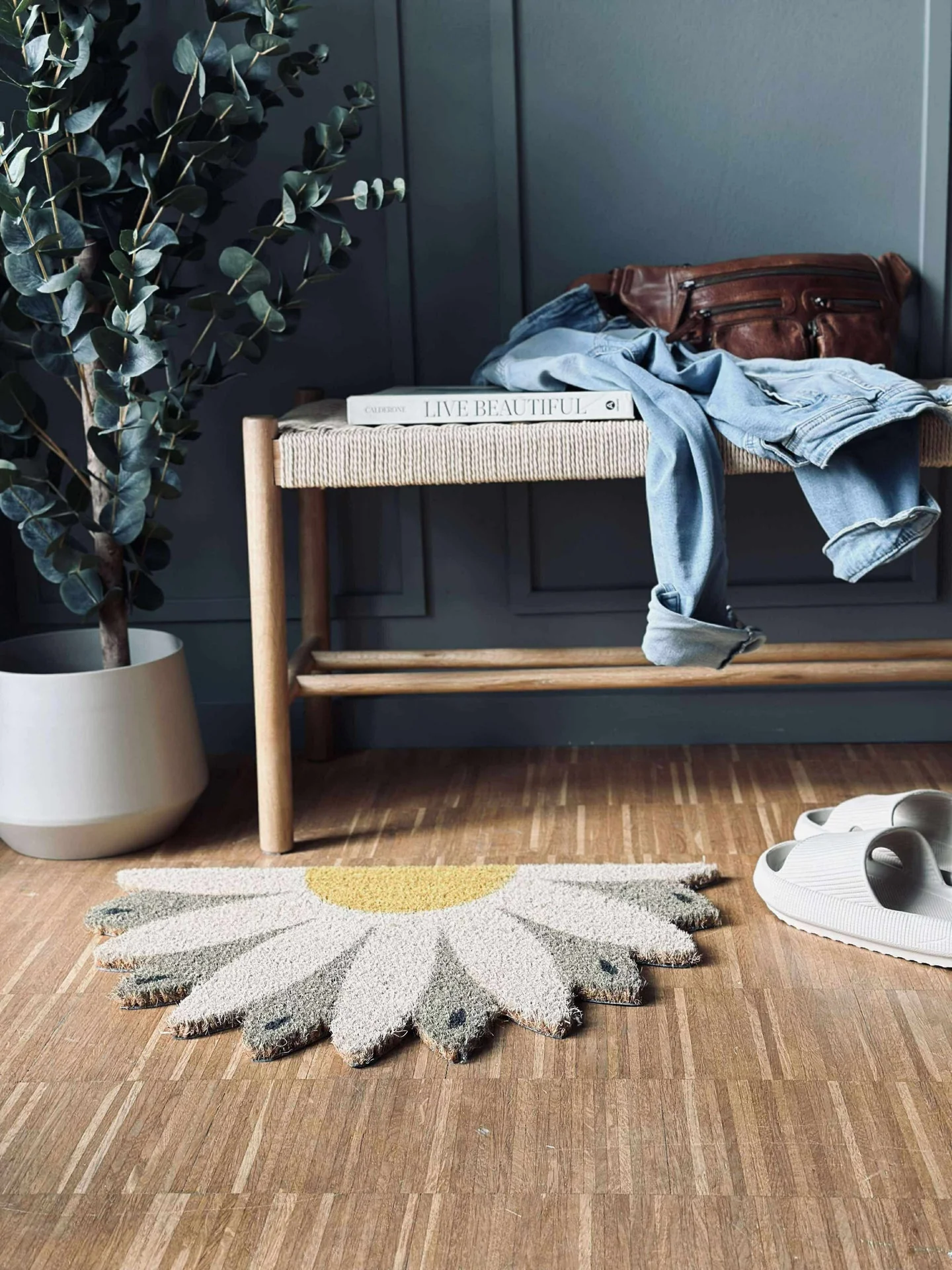 Dørmatte Blomst beige - Image 3