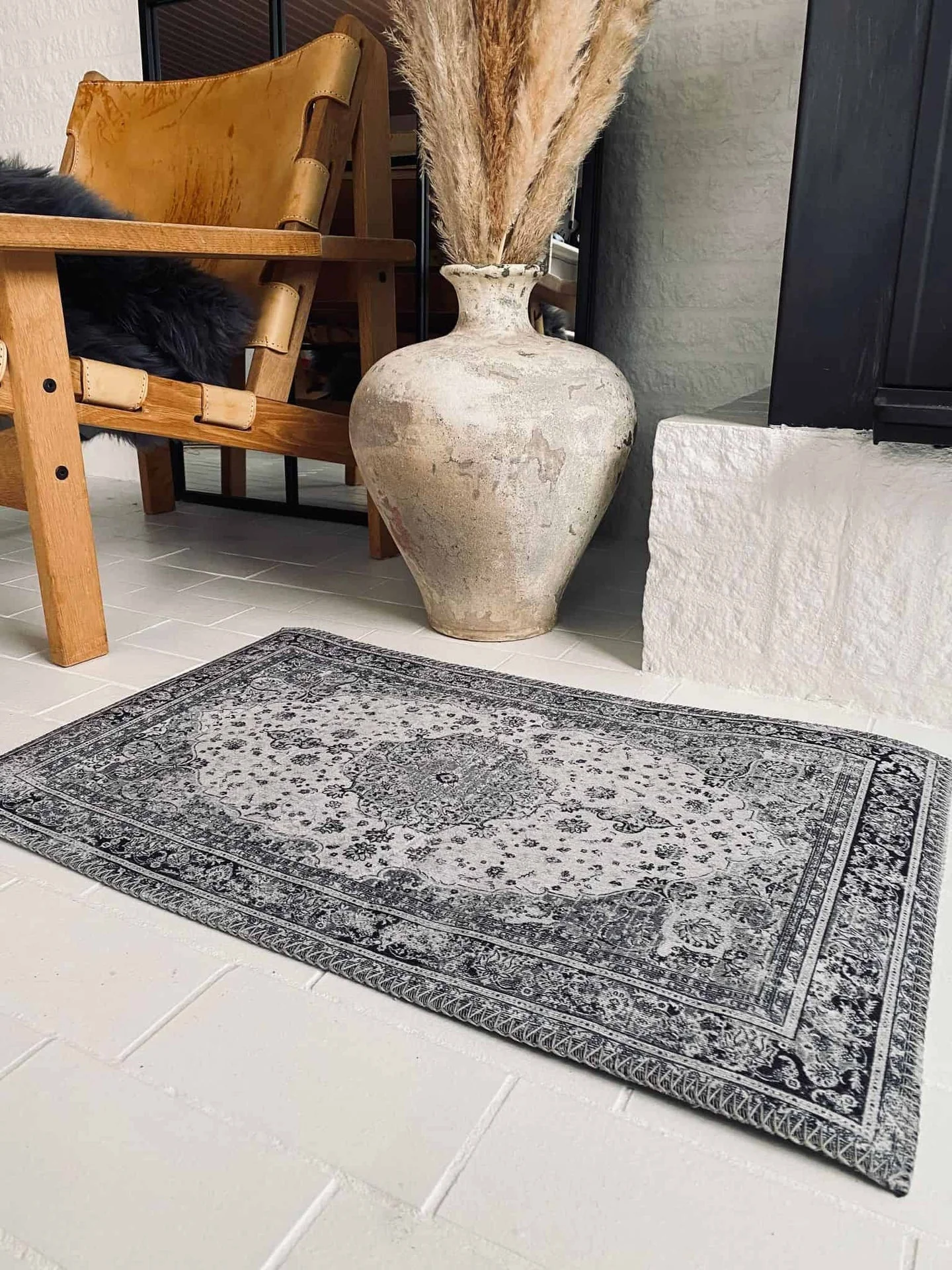 Dørmatte vintagelook Grå 50x80cm