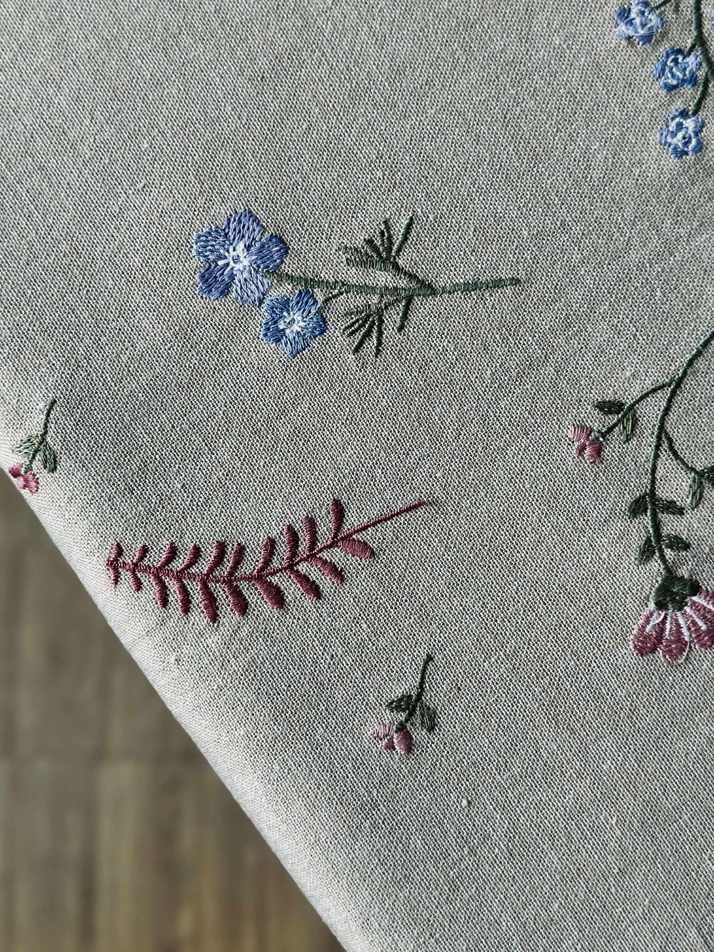 Duk flower broderi - Lin-look - Image 10