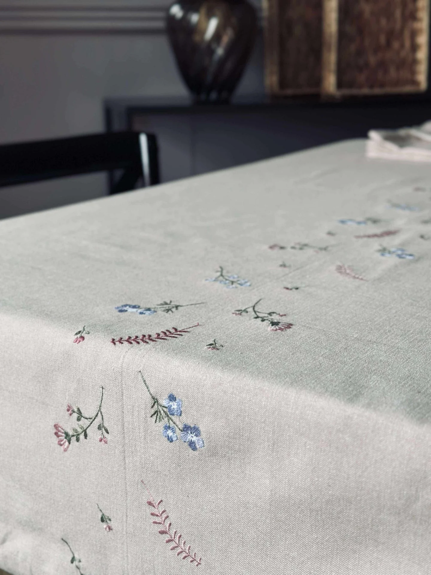 Duk flower broderi - Lin-look - Image 2
