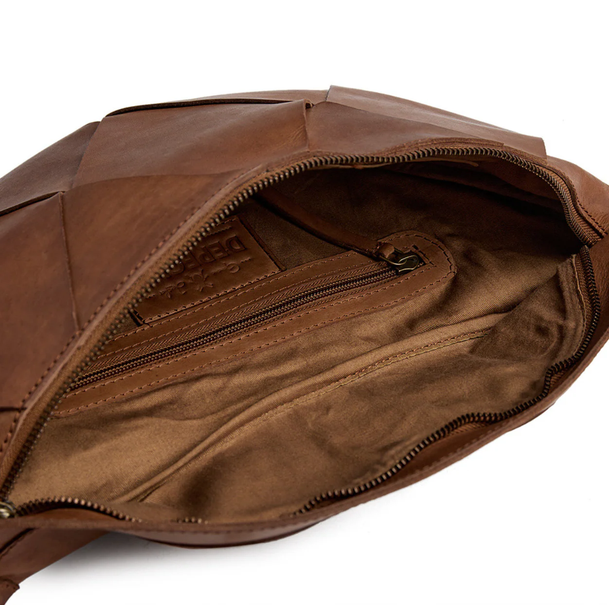 Eksklusiv håndflettet bumbag - Cognac - Image 9