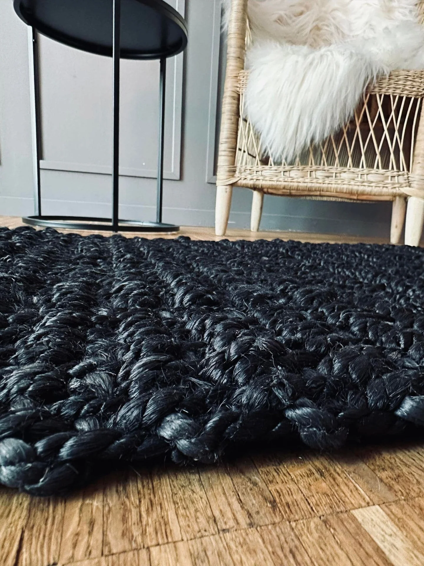 Luksus matte i black jute – 60x120 cm - Image 4