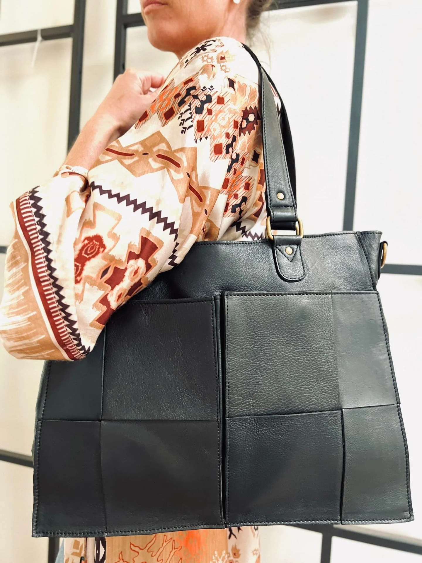 Elegant arbeidstaske / shopper - Svart - Image 6