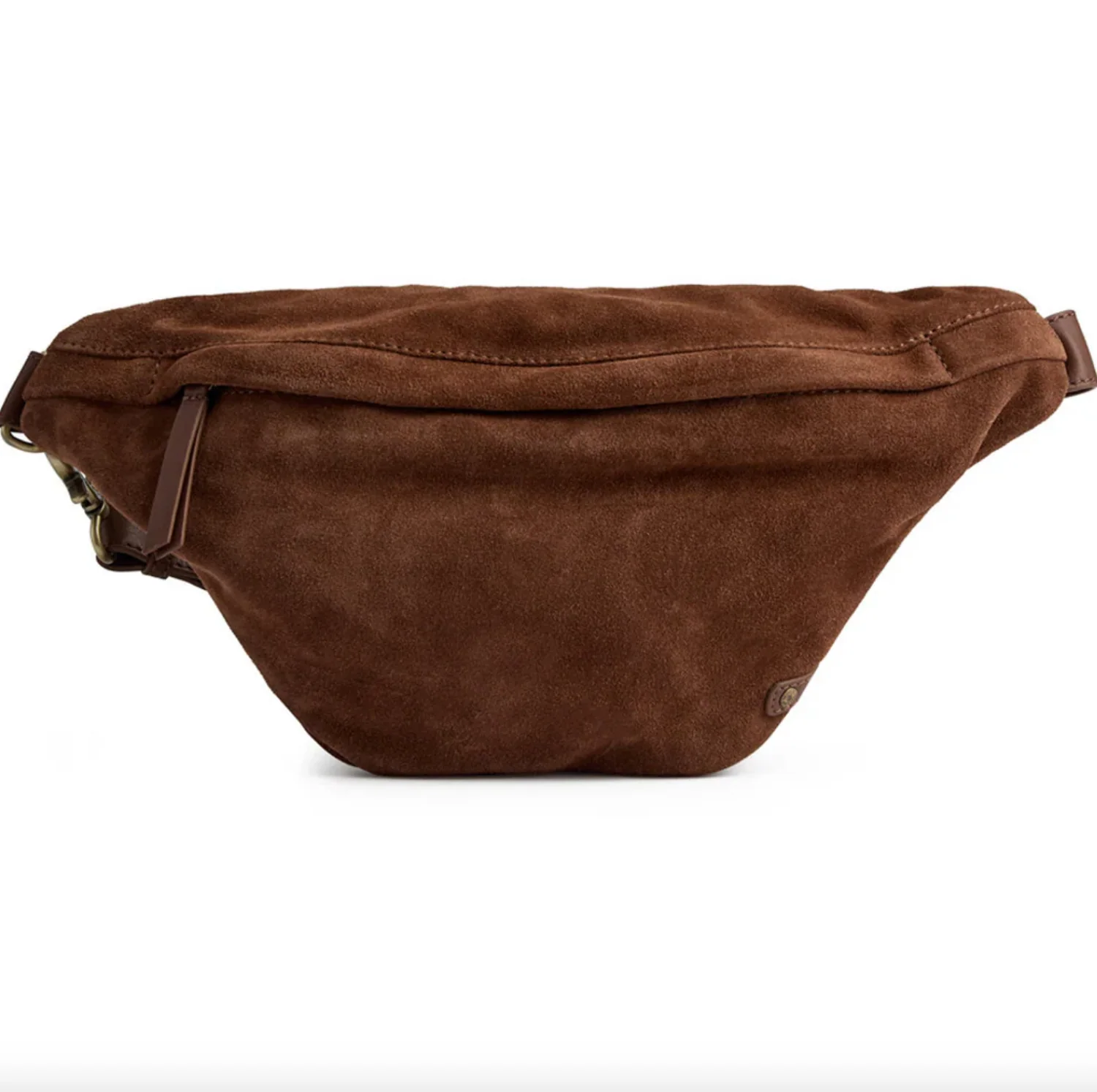 Vakker semsket skinn-bumbag - Cognac - Image 8