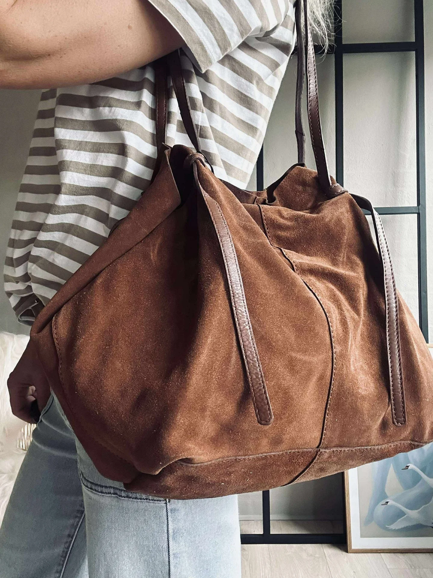 Vakker ruskinnshopper - Cognac - Image 3