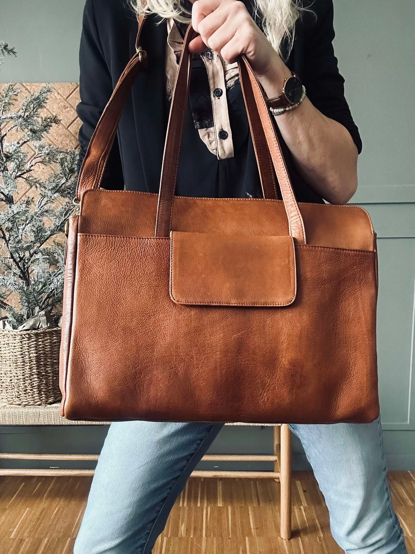 Elvira arbeidsveske Walnut - Image 13