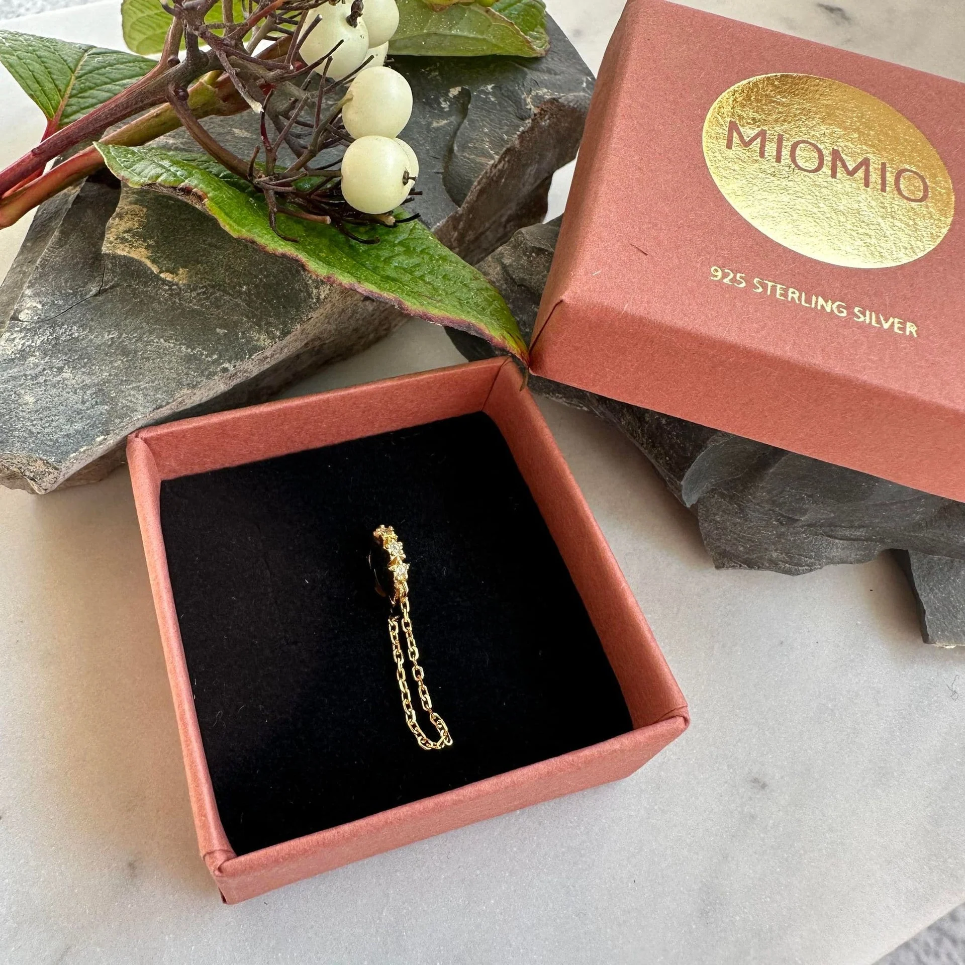 Ørering Single Dahlia 18K forgylt - 1 stk - Image 5