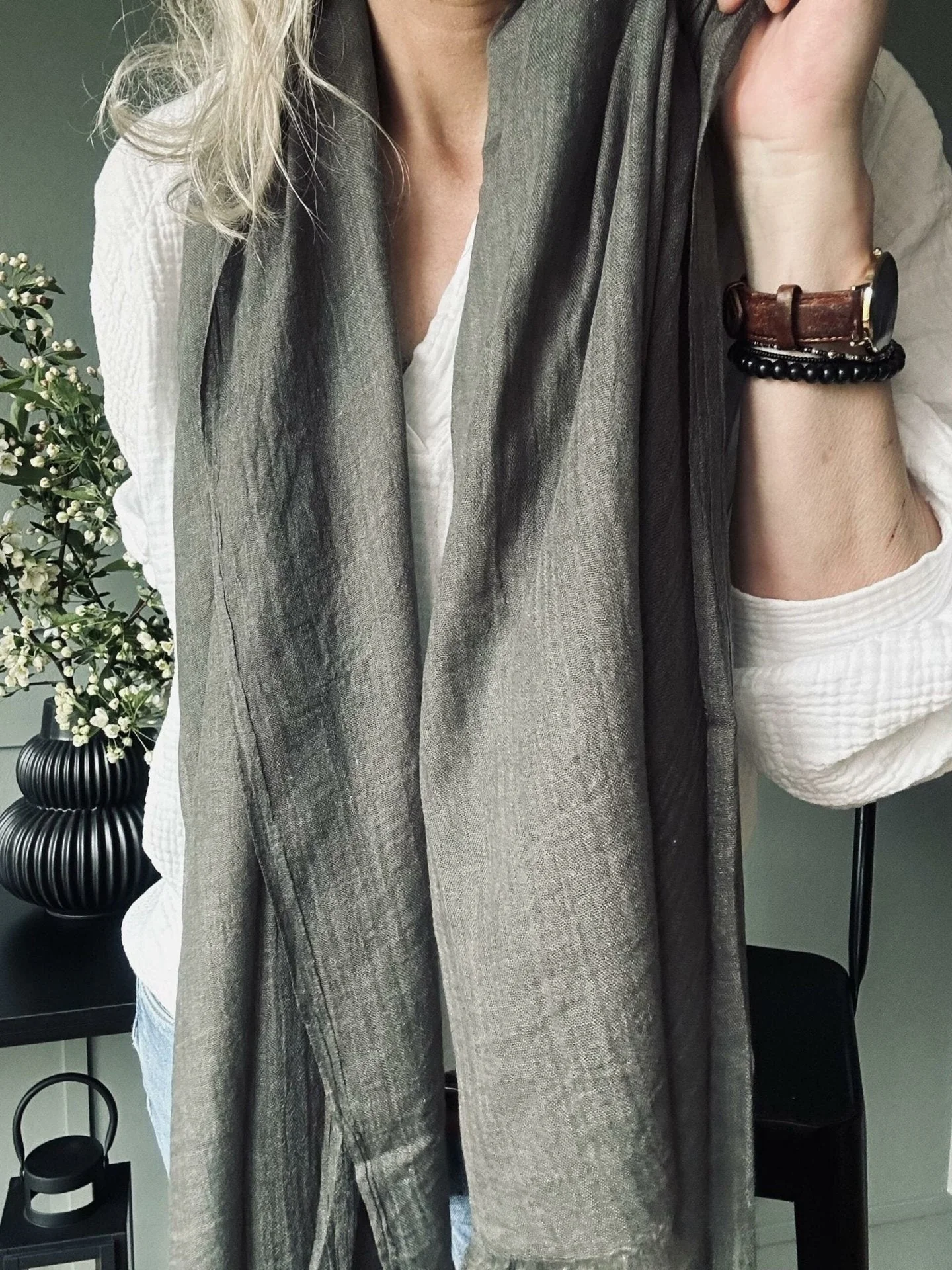 Skjerf Simple dark olive - Image 7