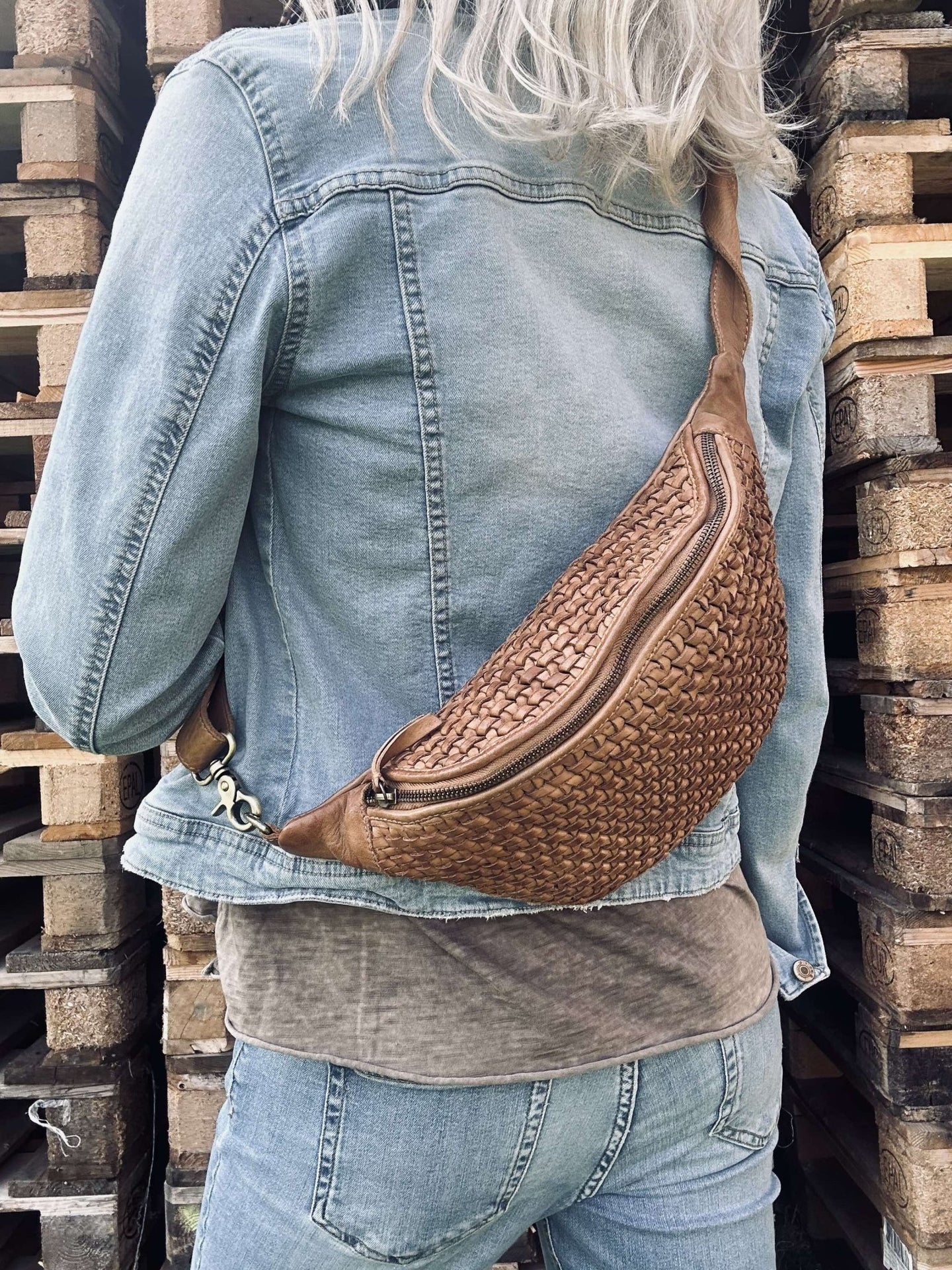 Bumbag flettet lær - Nature - Image 3