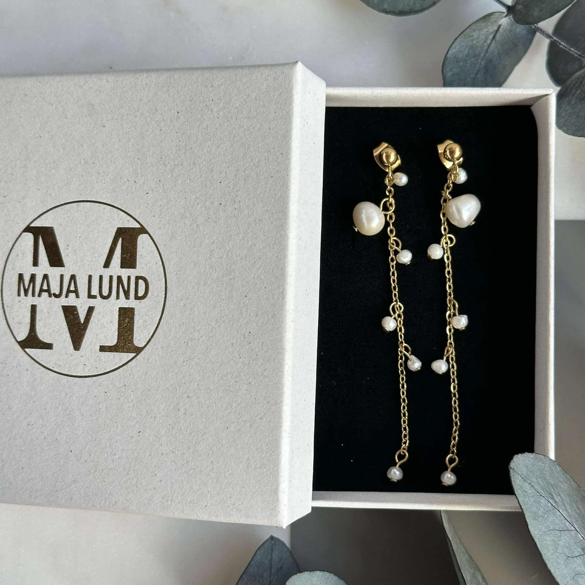 Øreringer Flora med ferskvannsperler - Image 2