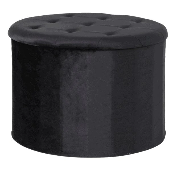 Puf i svart velour
