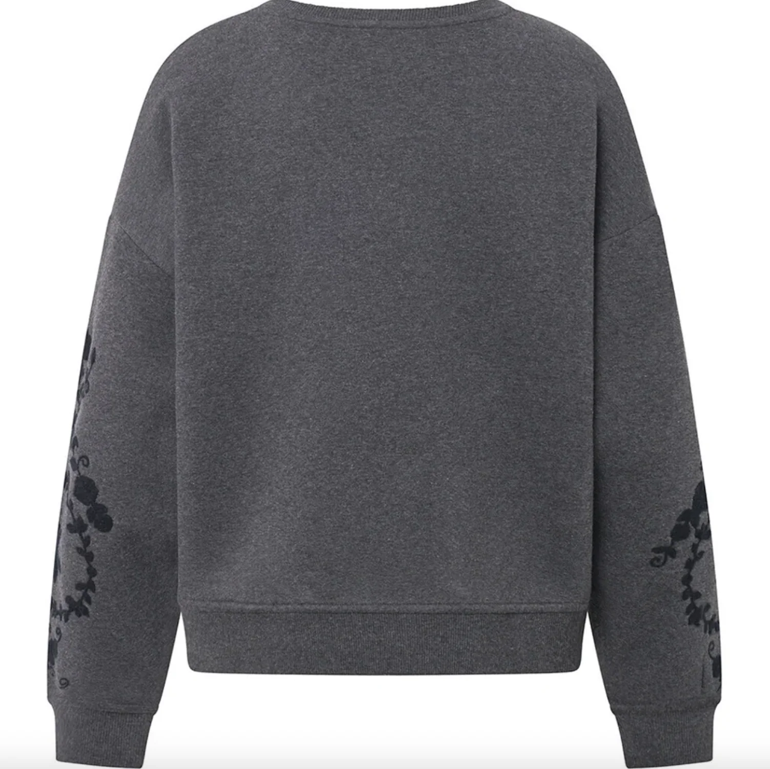 Sweatshirt med broderi - Grå oversize - Image 3