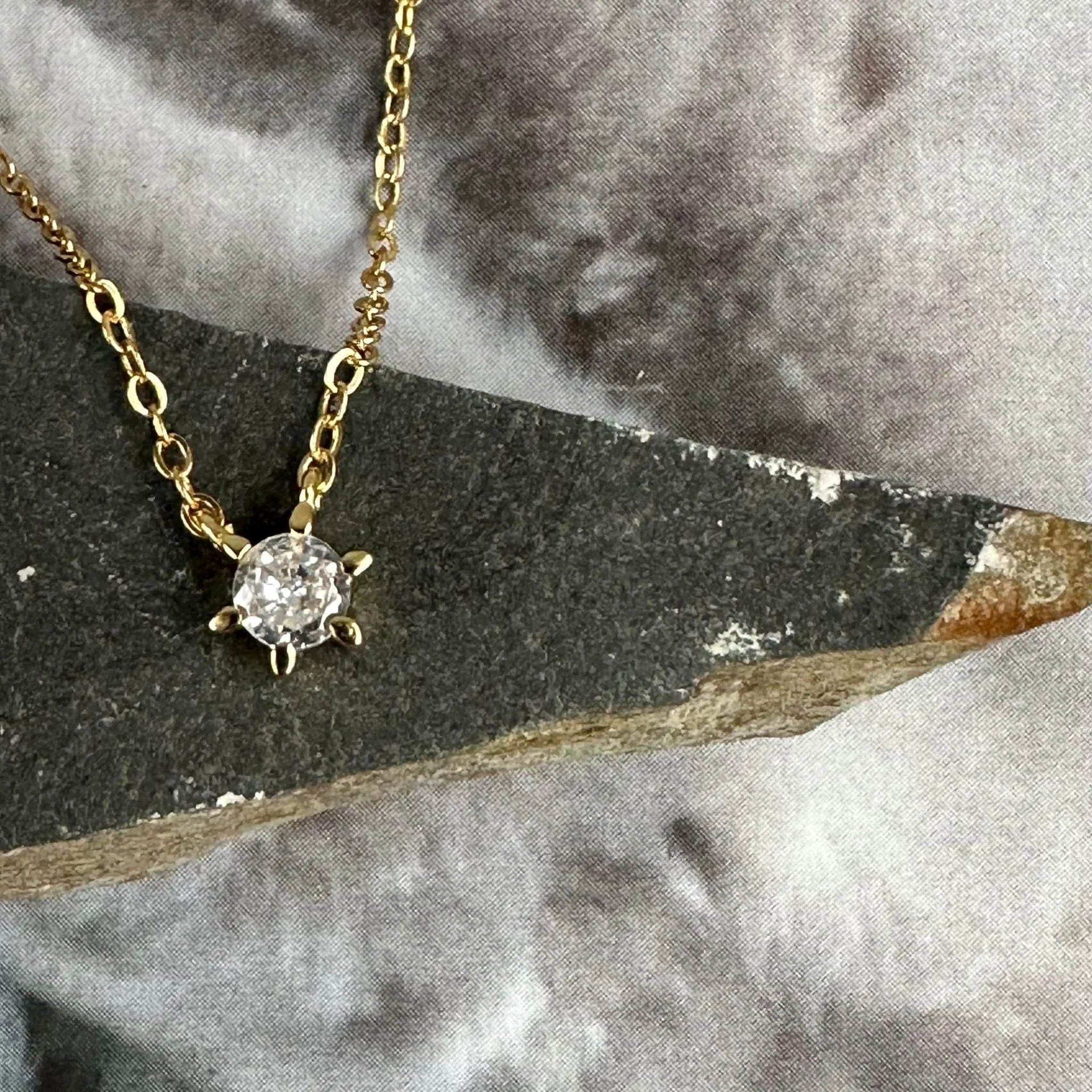 Halskjede Gia - Forgylt sterling sølv m. zirkon - Image 2