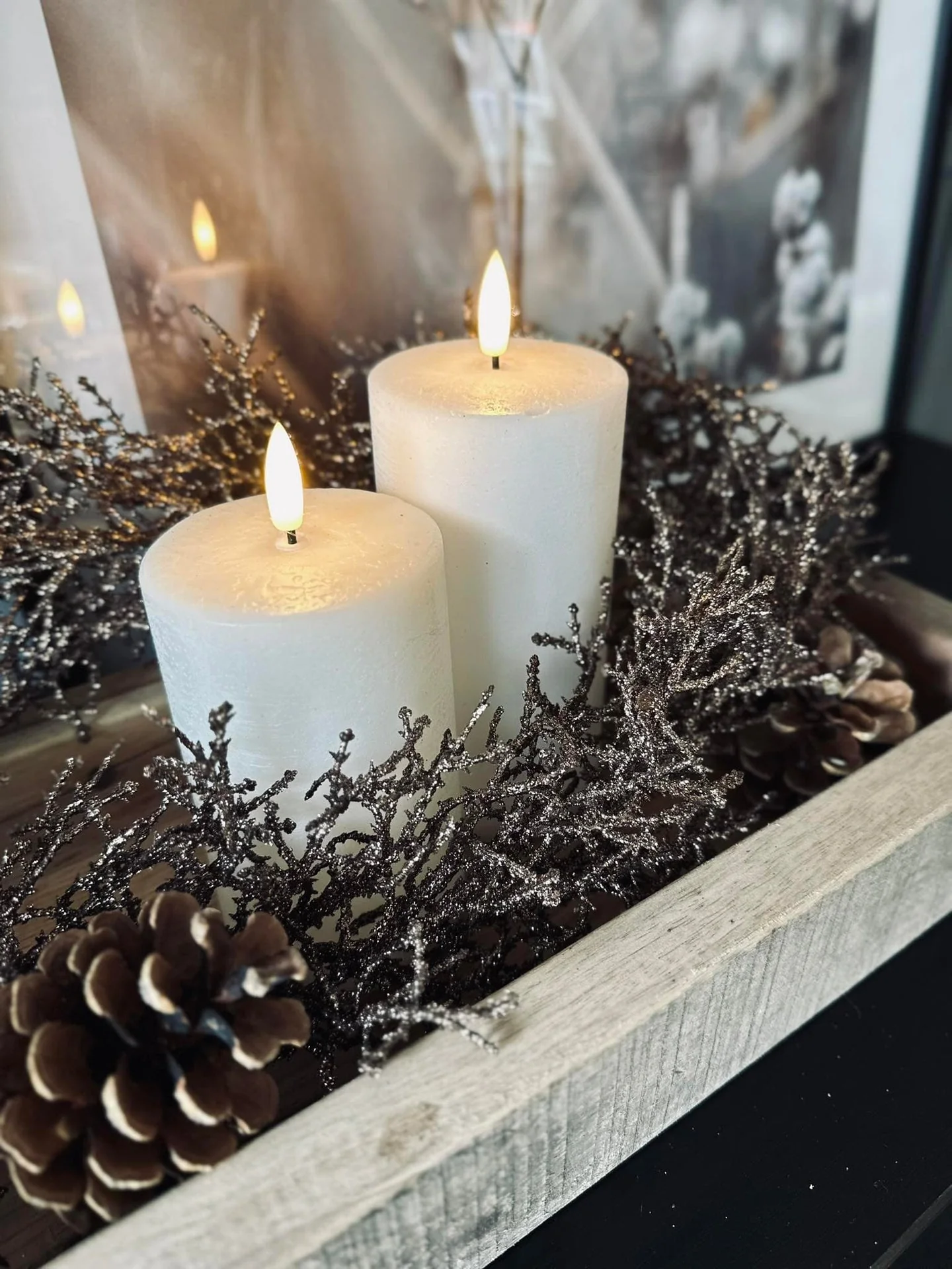 Girlande med glitter - 150 cm Brun