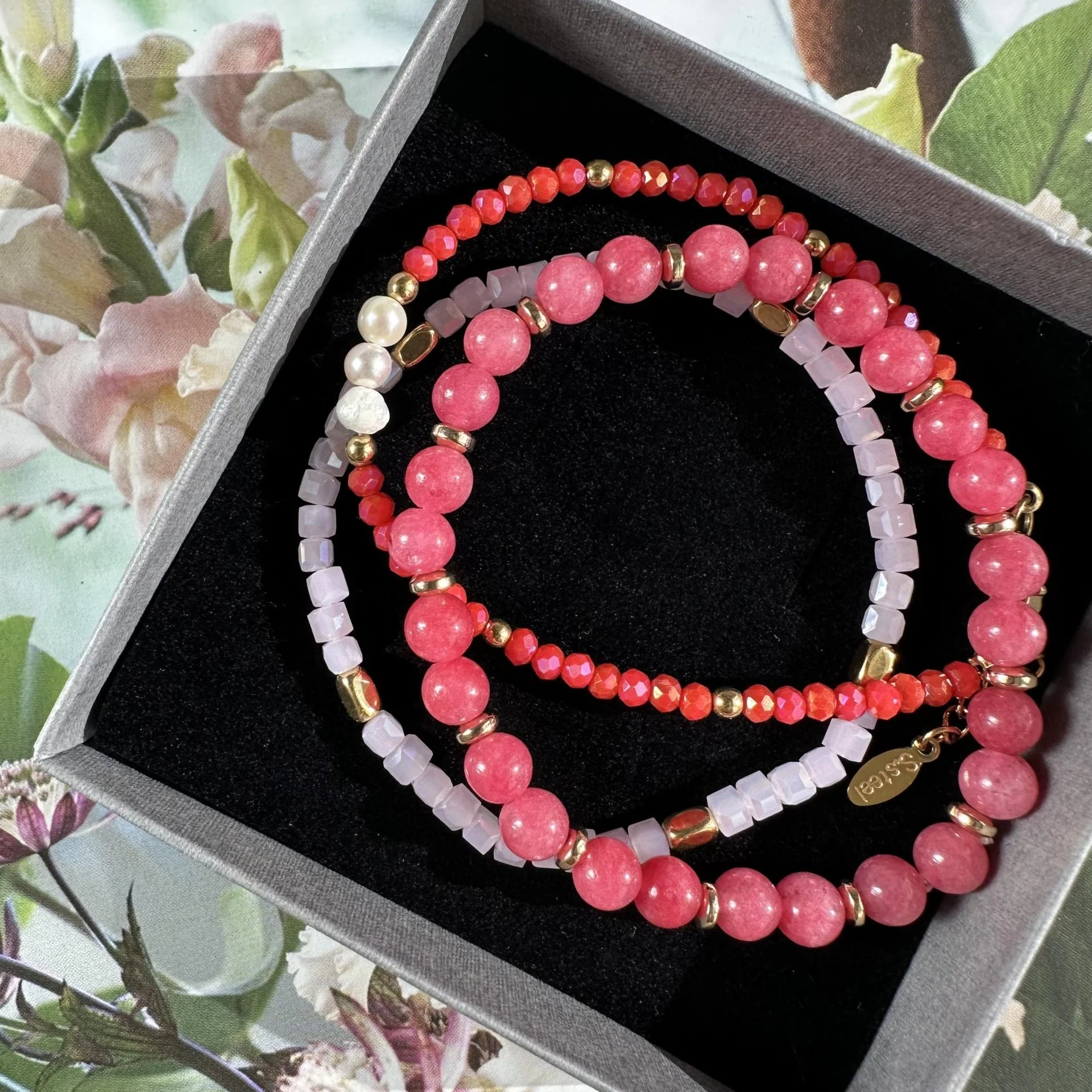 Armbånd GISELE Coral – Sett med 3 stk - Image 3