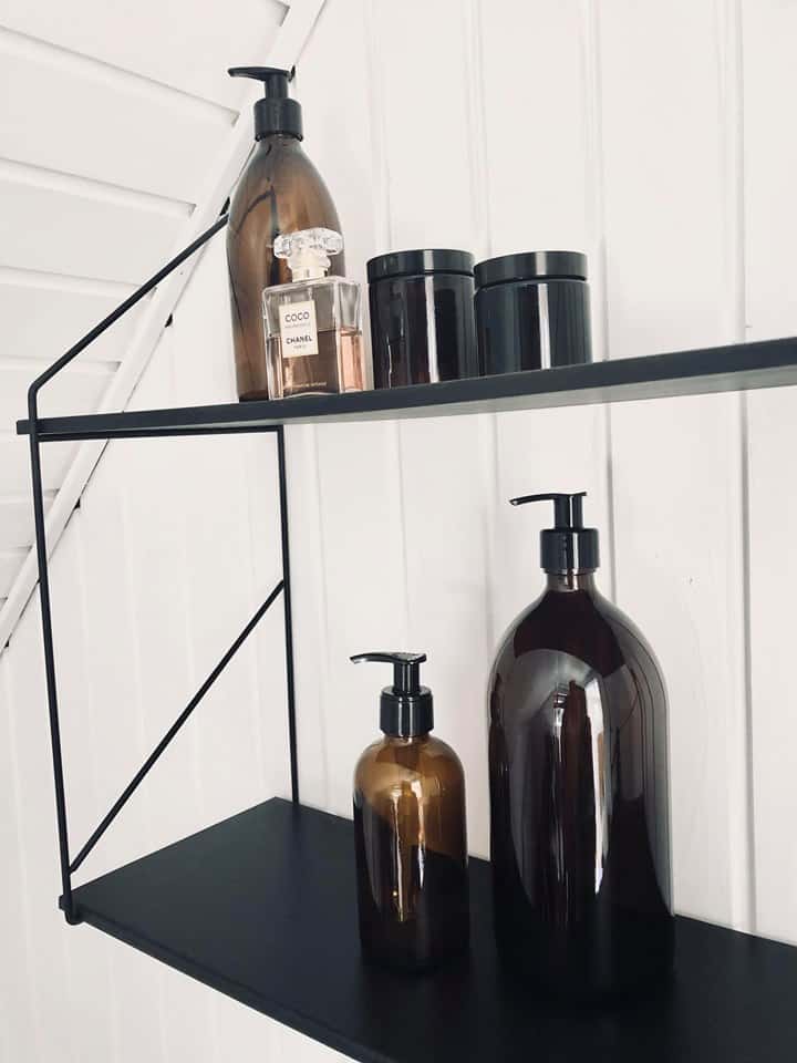 Gjenbruksflaske med pumpe – 500 ml – Brunt glass - Image 2