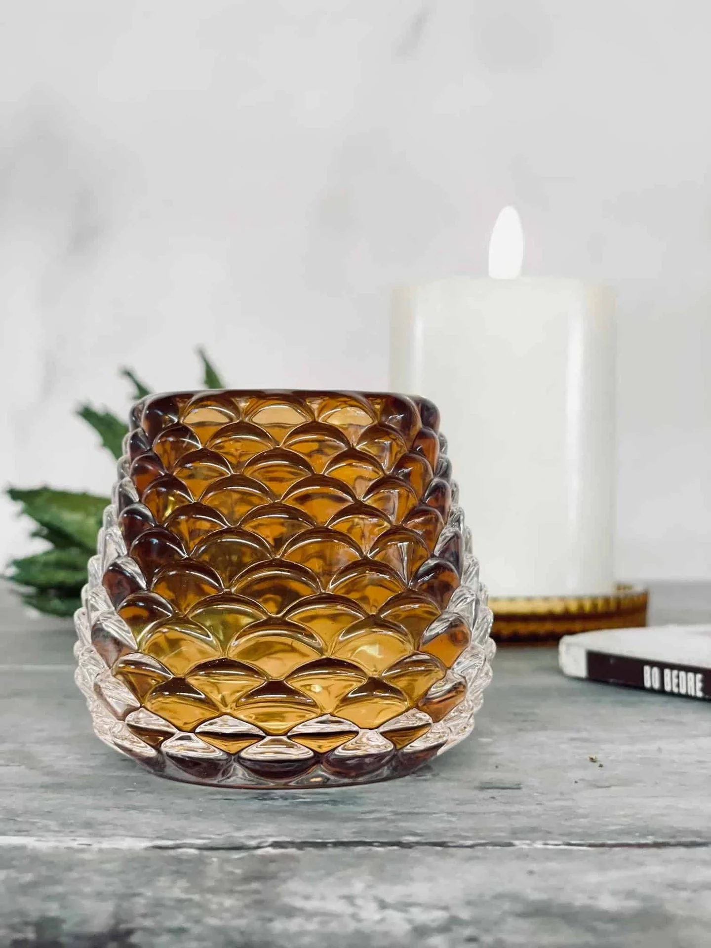 Lysestake glass kongle - Brown - Image 2