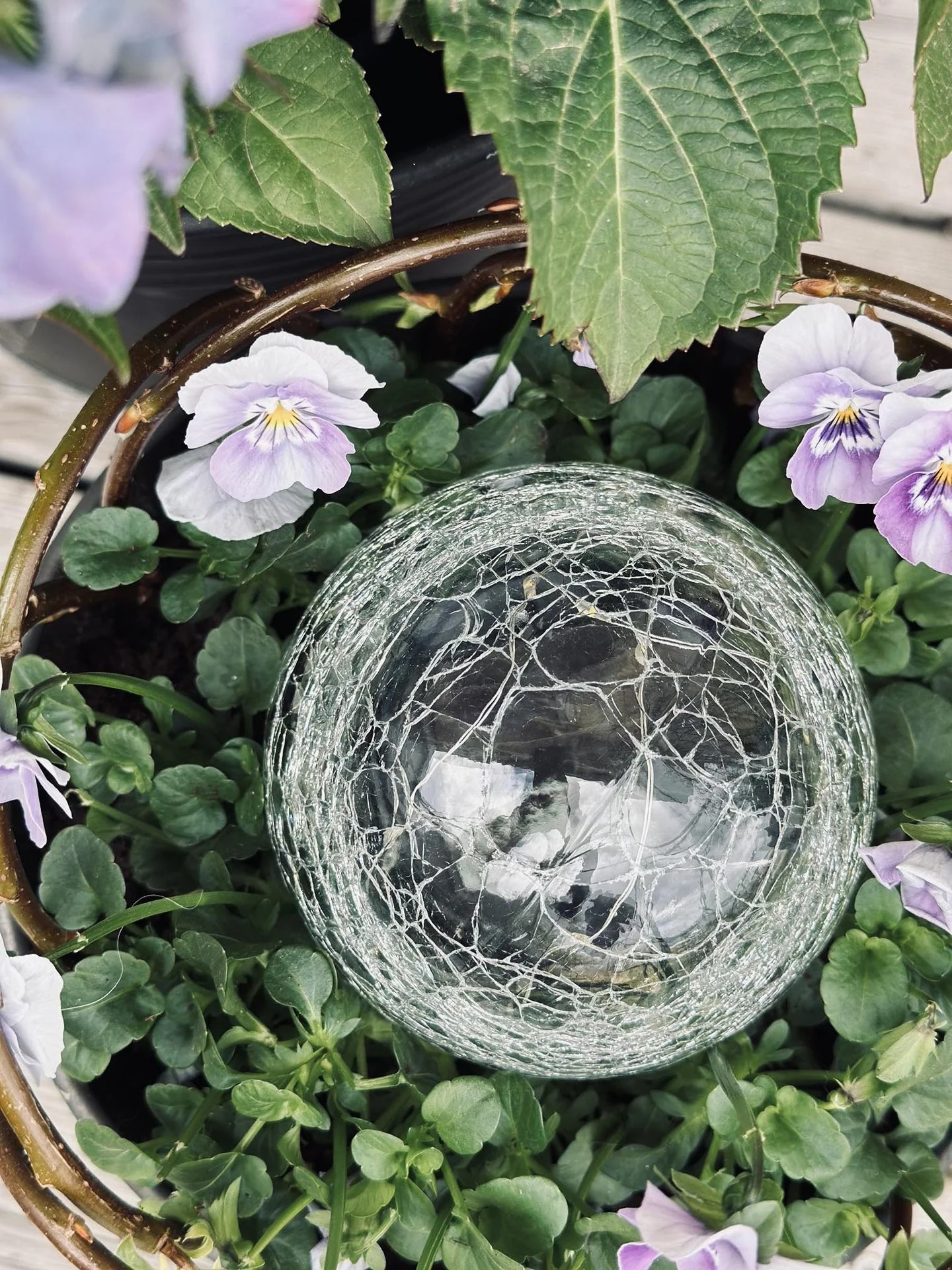 Glasskule med solceller - Dia 10 cm
