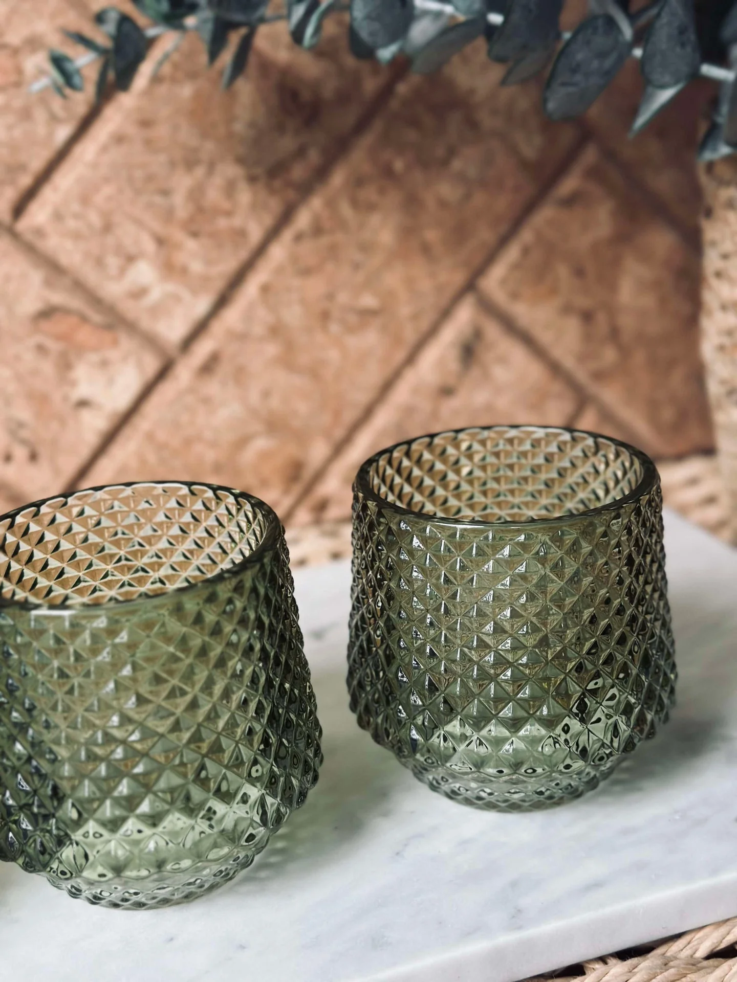 Lysestaker i glass Grønn - Sett med 3 stk. - Image 9