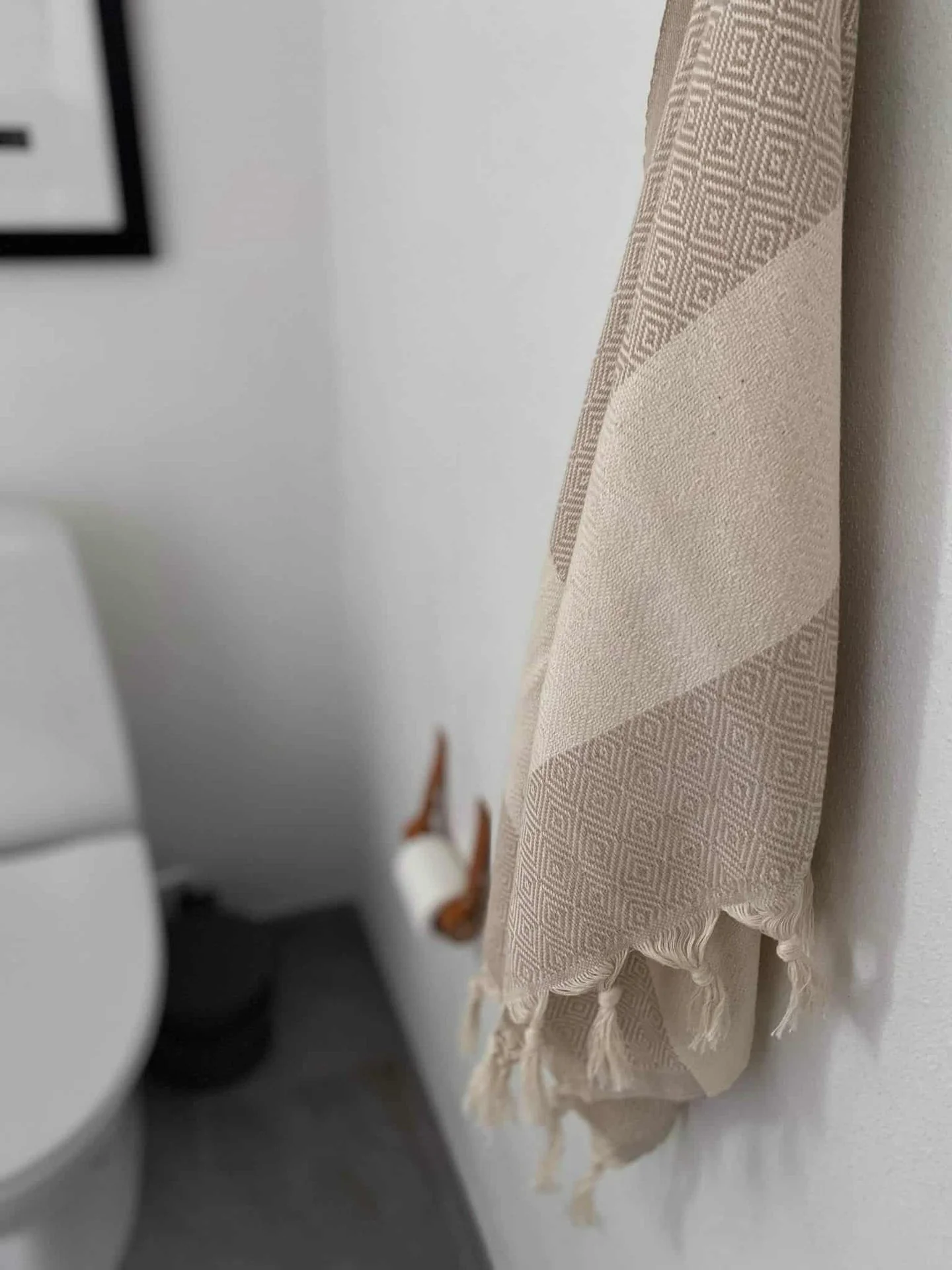 Hamam-håndkle – Diamond beige - 50x100