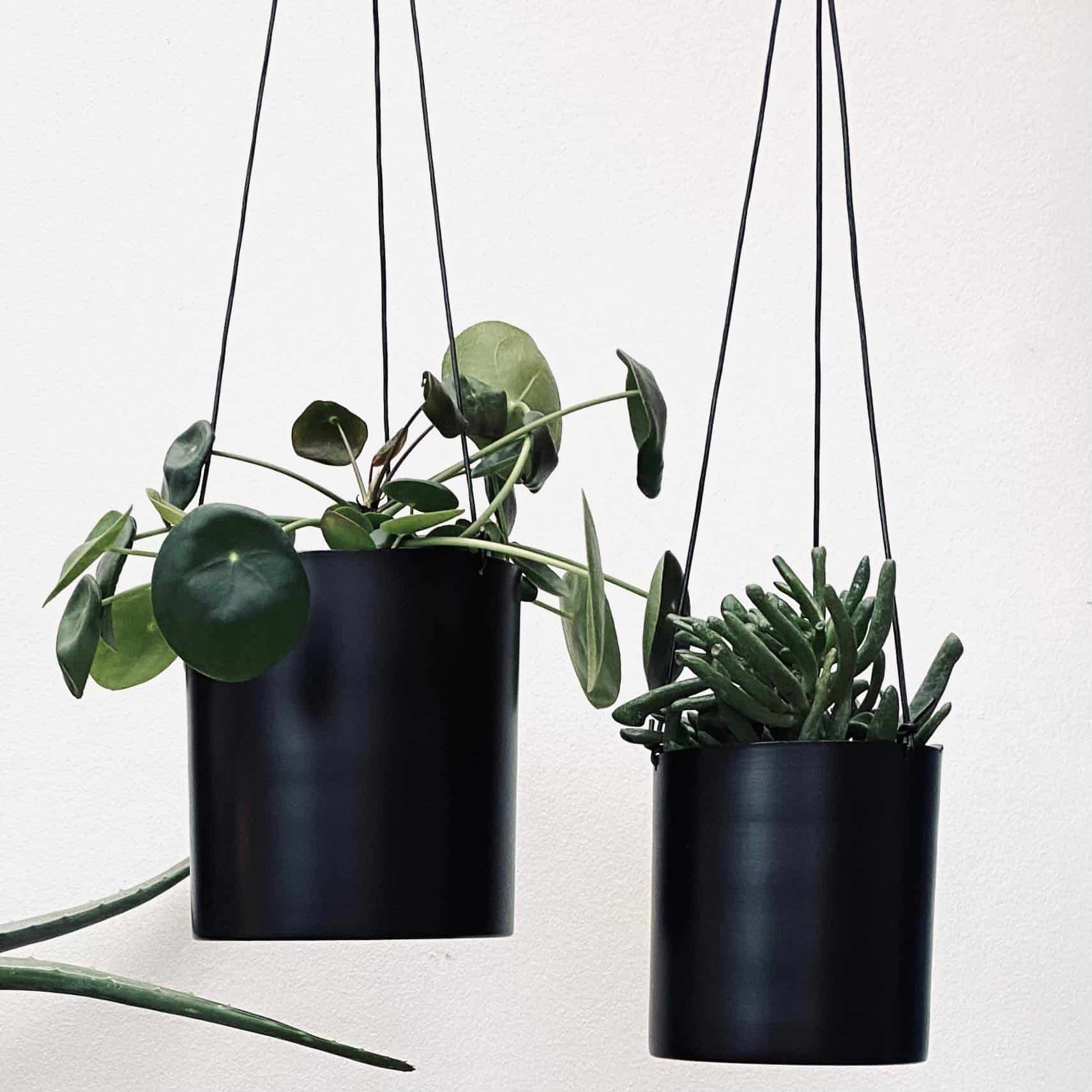 Hengende blomsterpotte – Svart metall - Image 2