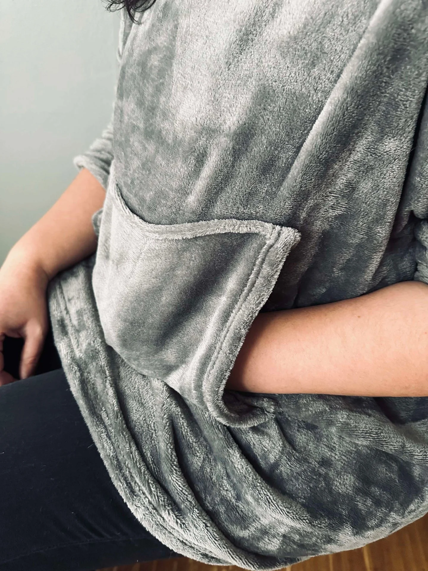 Hettegenser Fleece Grey - Oversize - Image 11