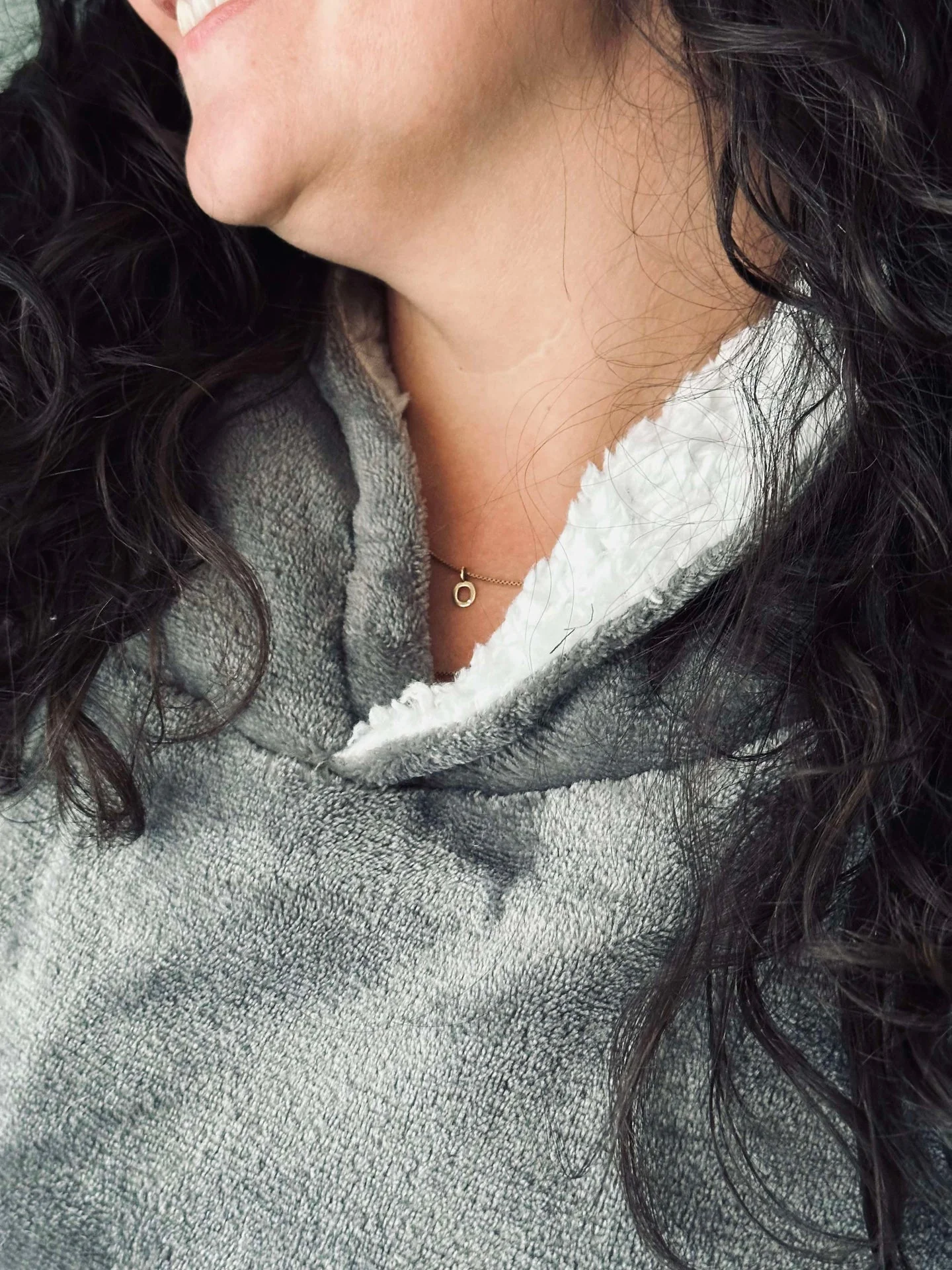 Hettegenser Fleece Grey - Oversize - Image 5