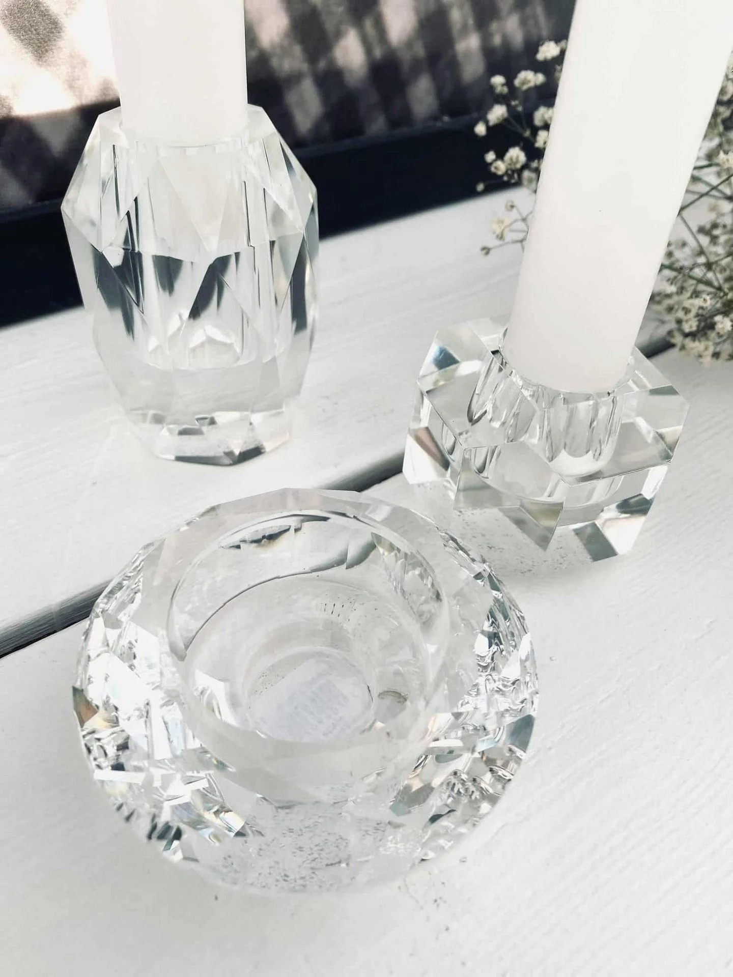 Høy Diamant Lysestake i klart glass - Image 4