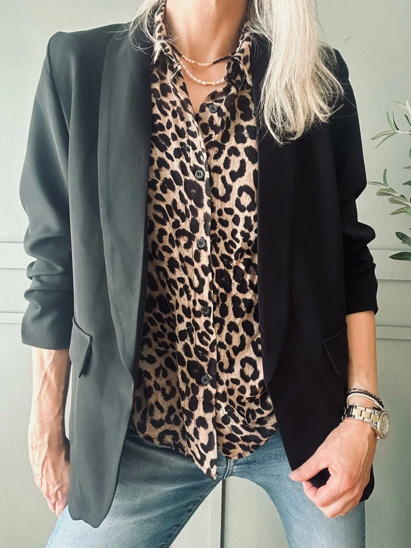 Blazer med 3/4 ermer – Svart - Image 6