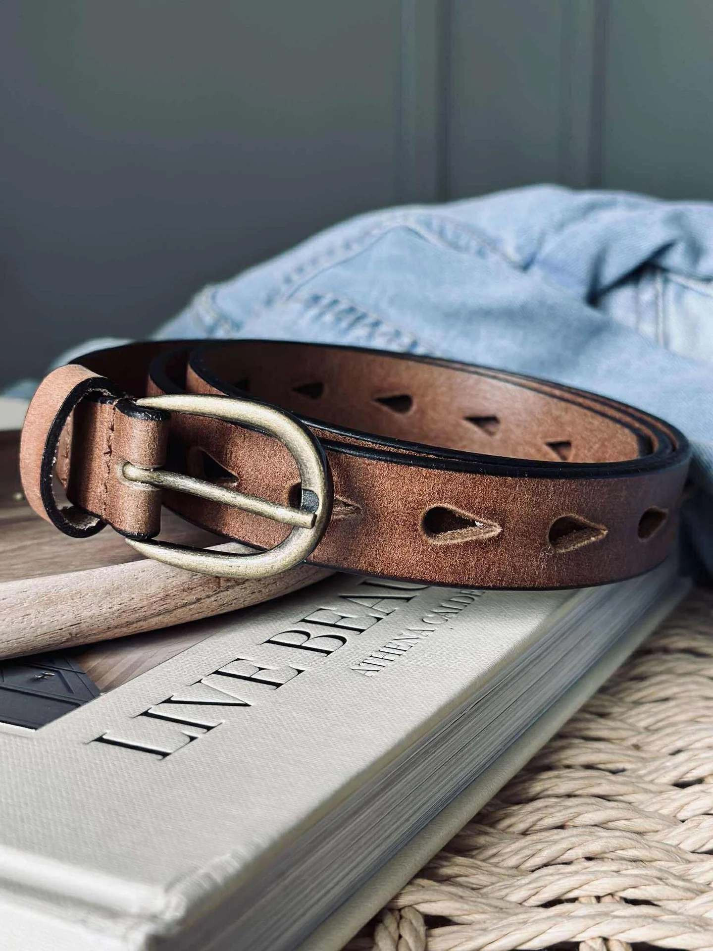 Jeans belte - Cognac - Image 2