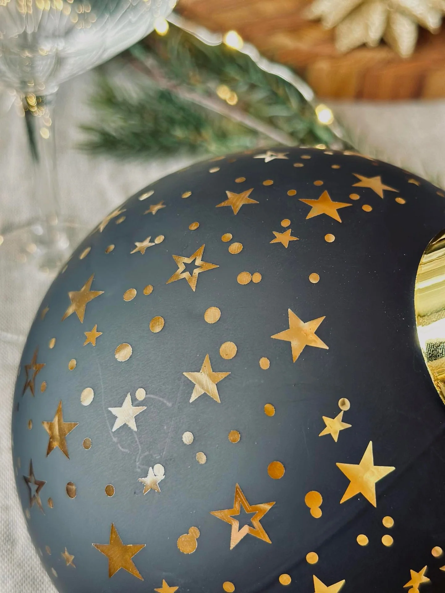 Julekule med led-lys - Black - Image 9