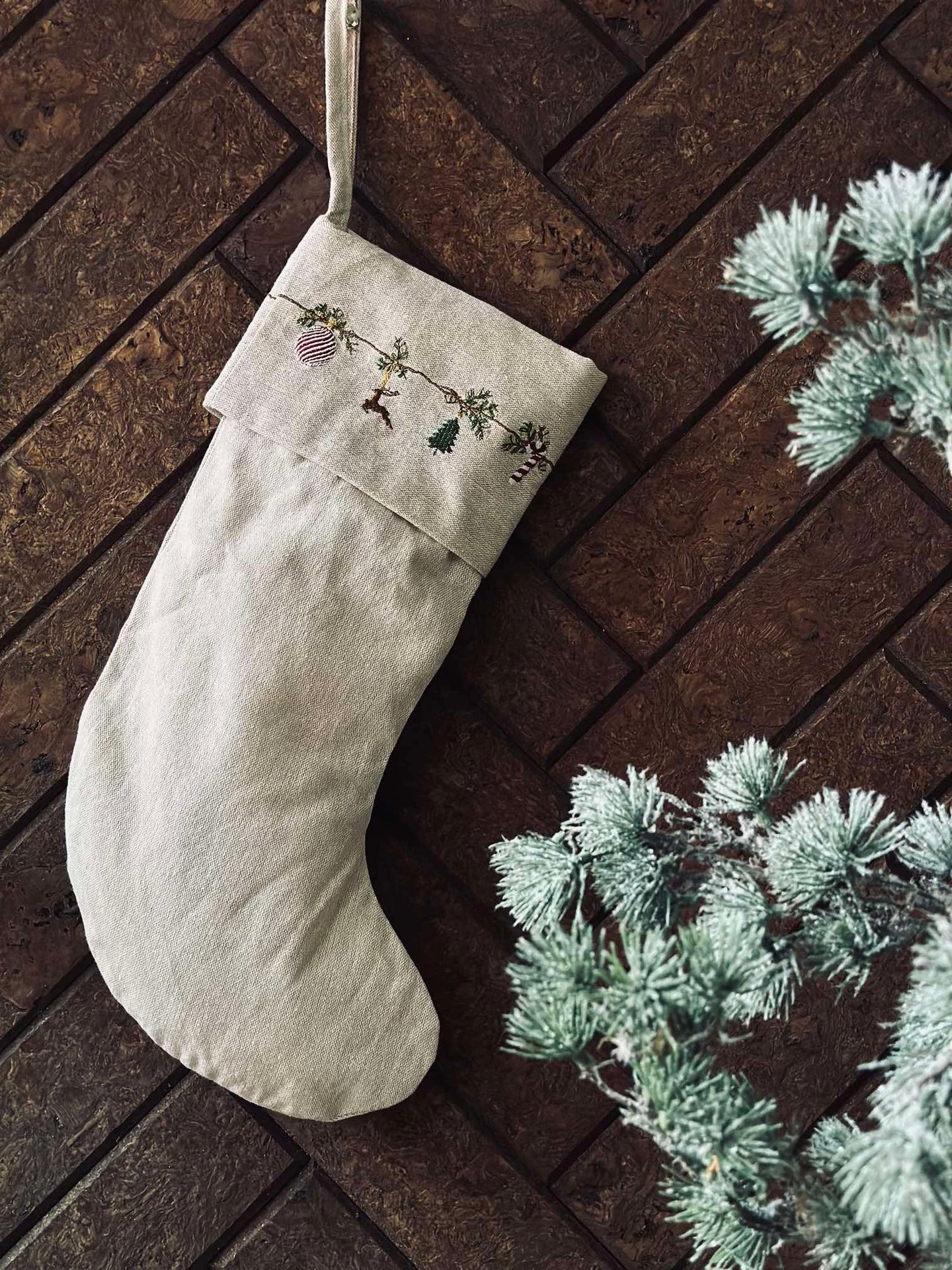Julesokk med broderi - Nostalgi - Image 6