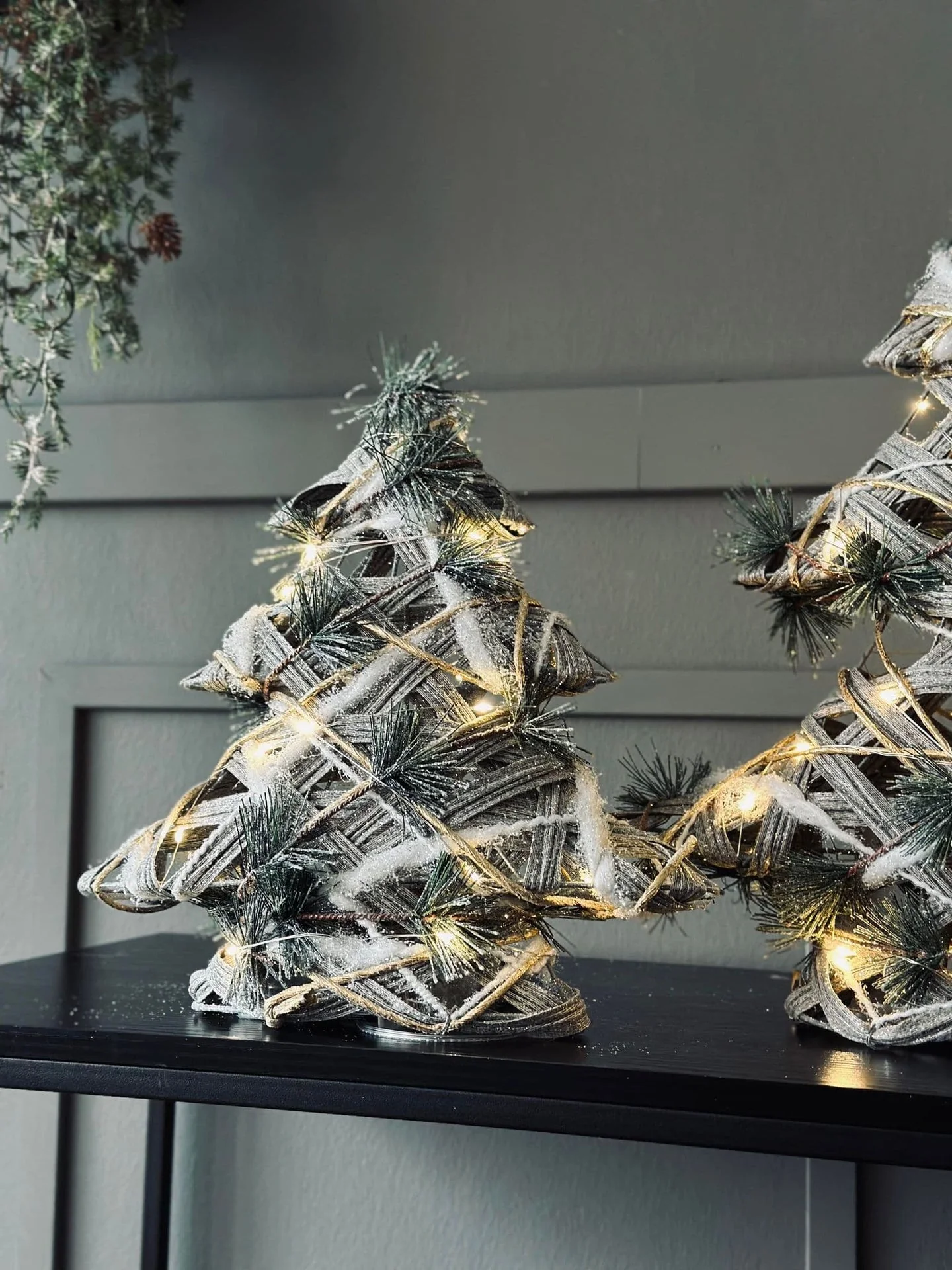 Juletre med LED-lys og gran - 30 cm