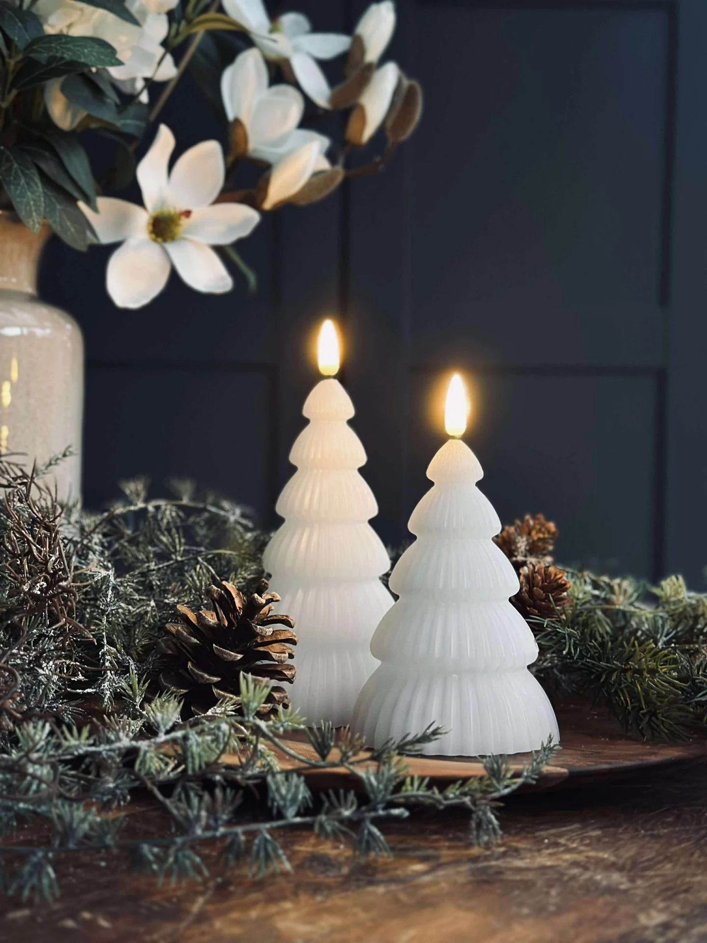 Juletre med LED-lys - Sett med 2 stk. Hvit - Image 2