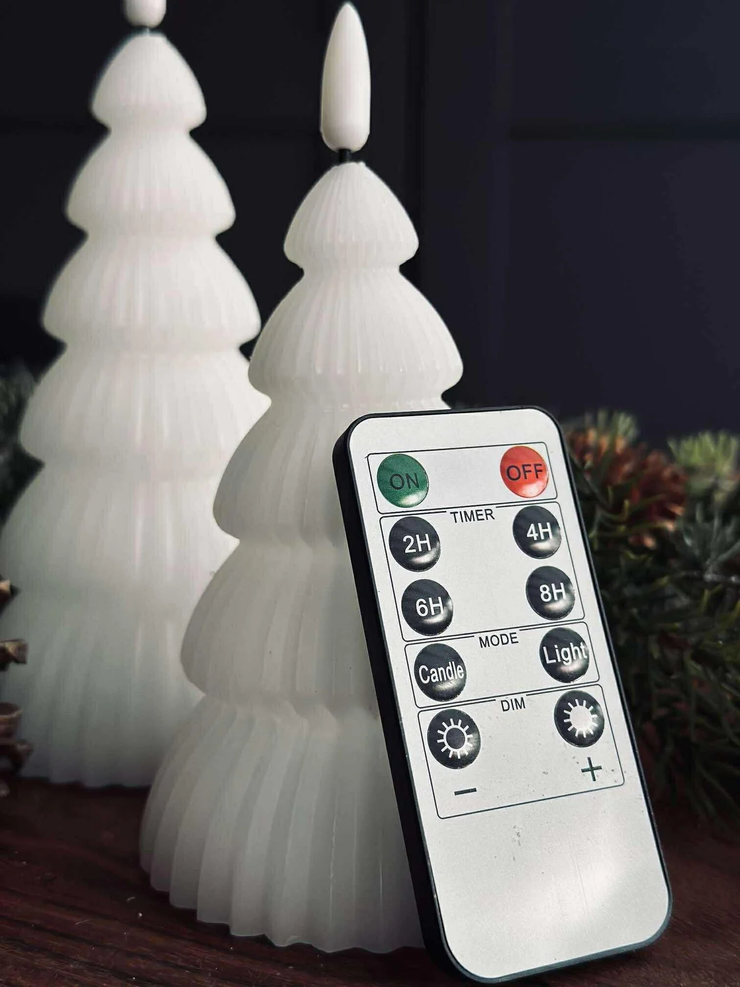 Juletre med LED-lys - Sett med 2 stk. Hvit - Image 9