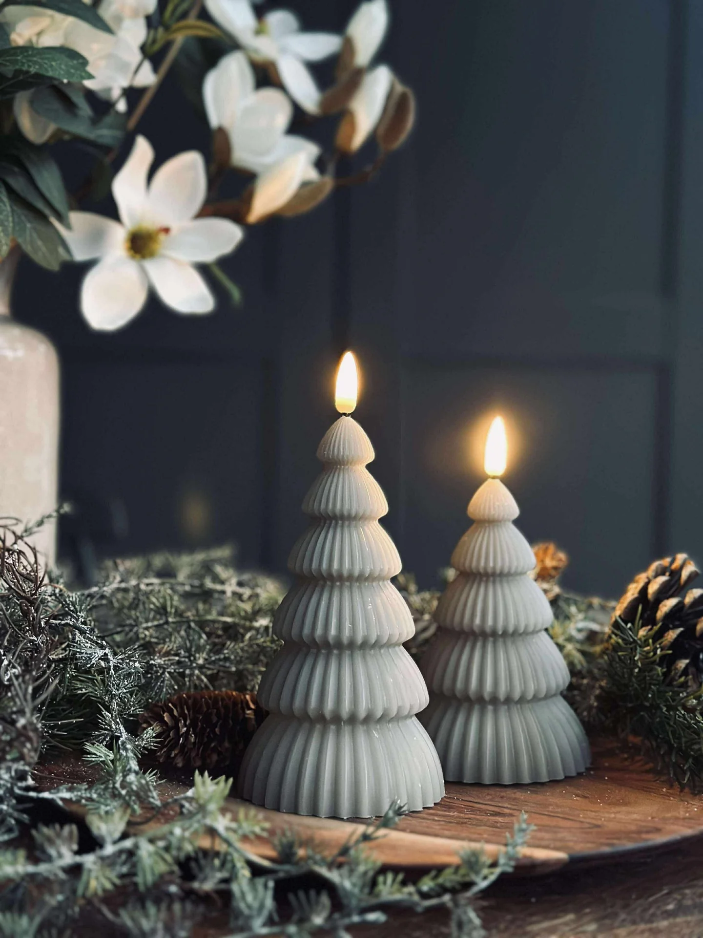 Juletre med LED-lys - Sett med 2 stk. Sand - Image 3