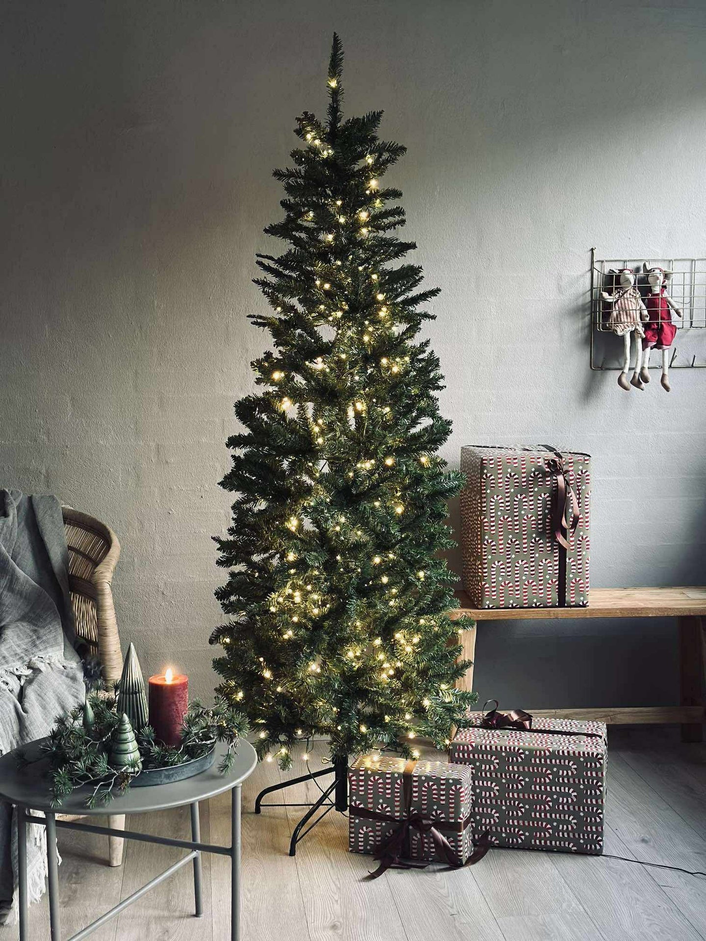 Juletre med lyskjede