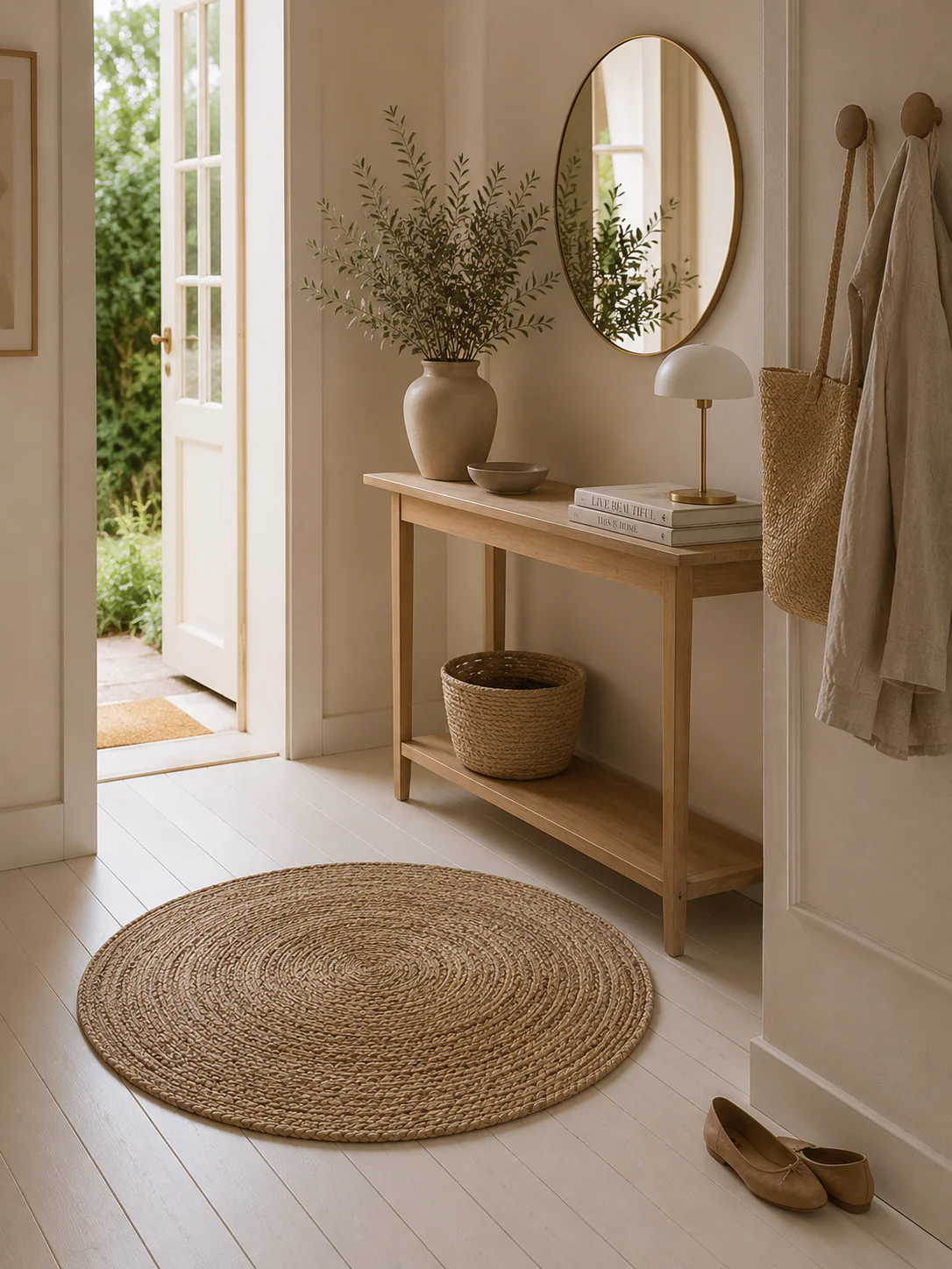 Jute gulvteppe - 90cm