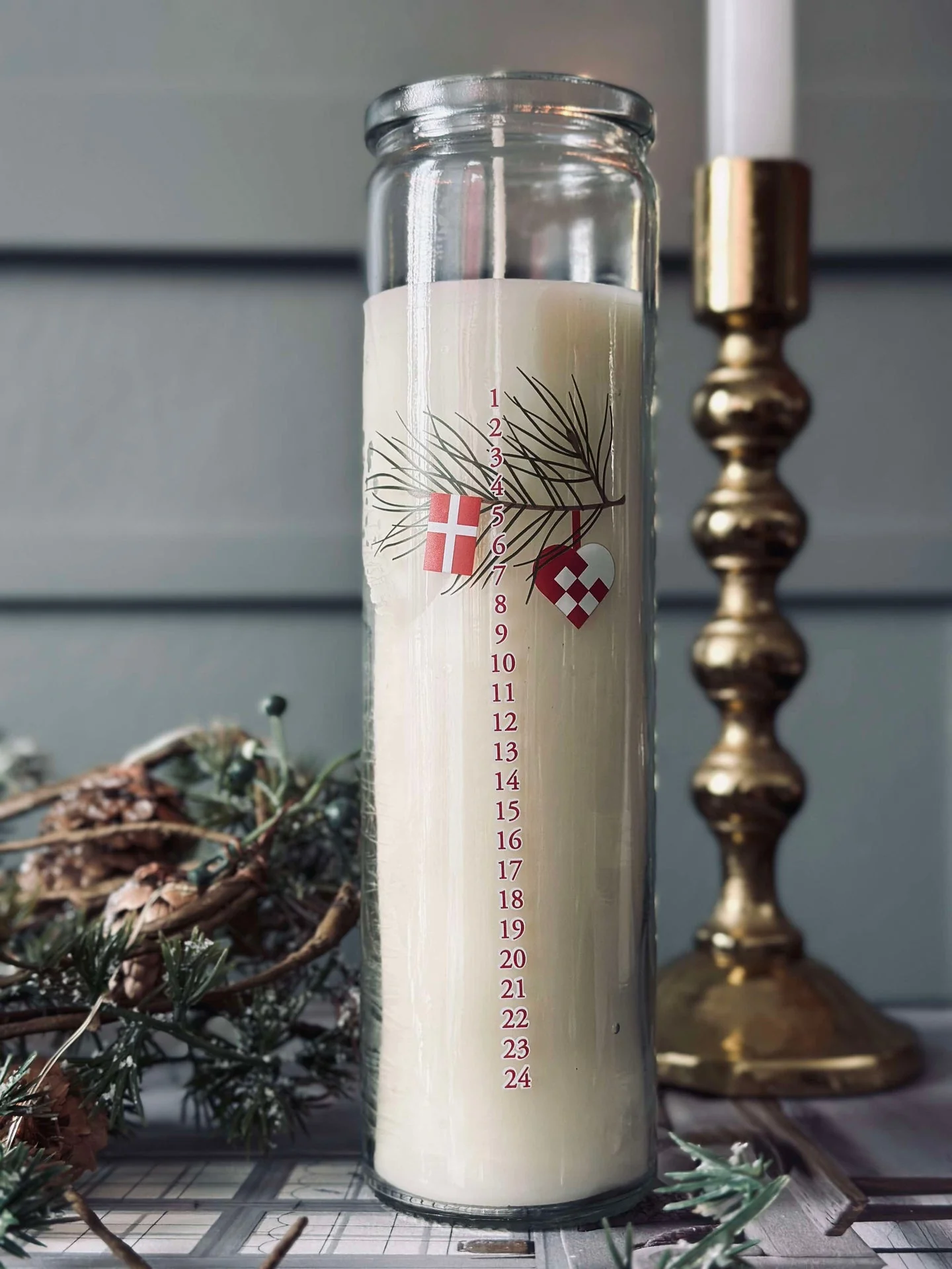 Kalenderlys i glass - Dansk Jul - Image 3