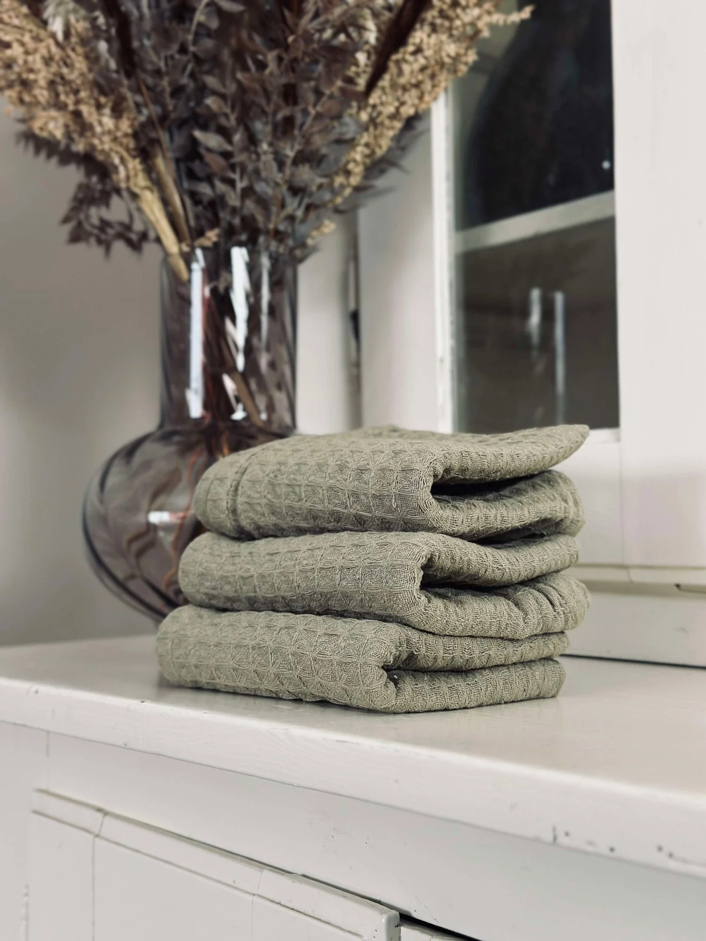 Viskestykker 3 stk. - Vafflet Mørk Beige