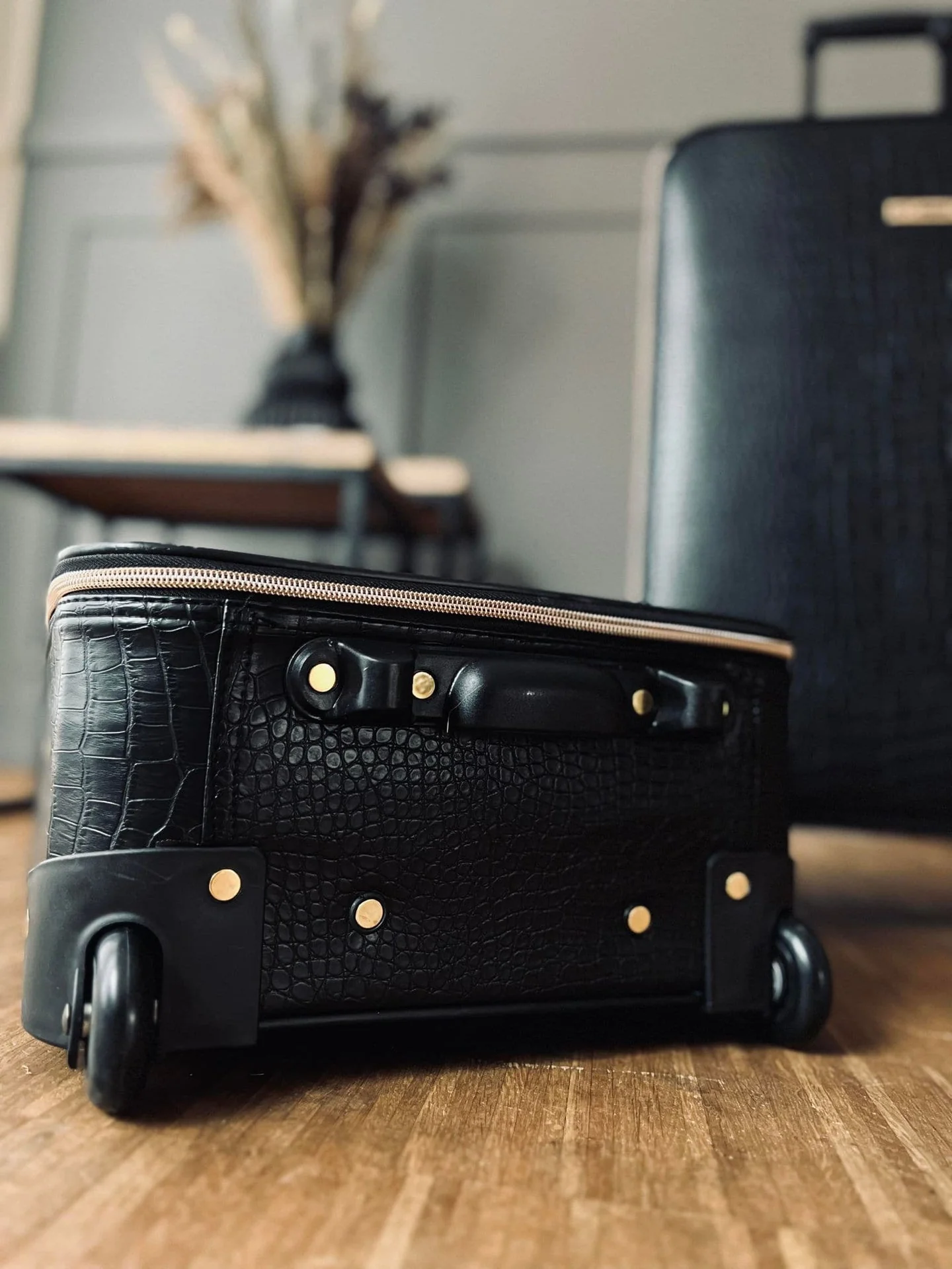 Koffertsett med 2 stk - Black Croco - Image 14