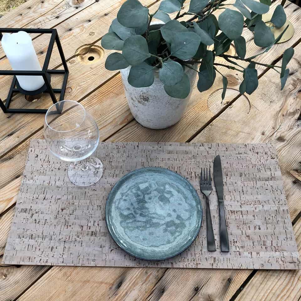 Kork bordbrikke - Nytt design - LIGHT GREY TAPAS