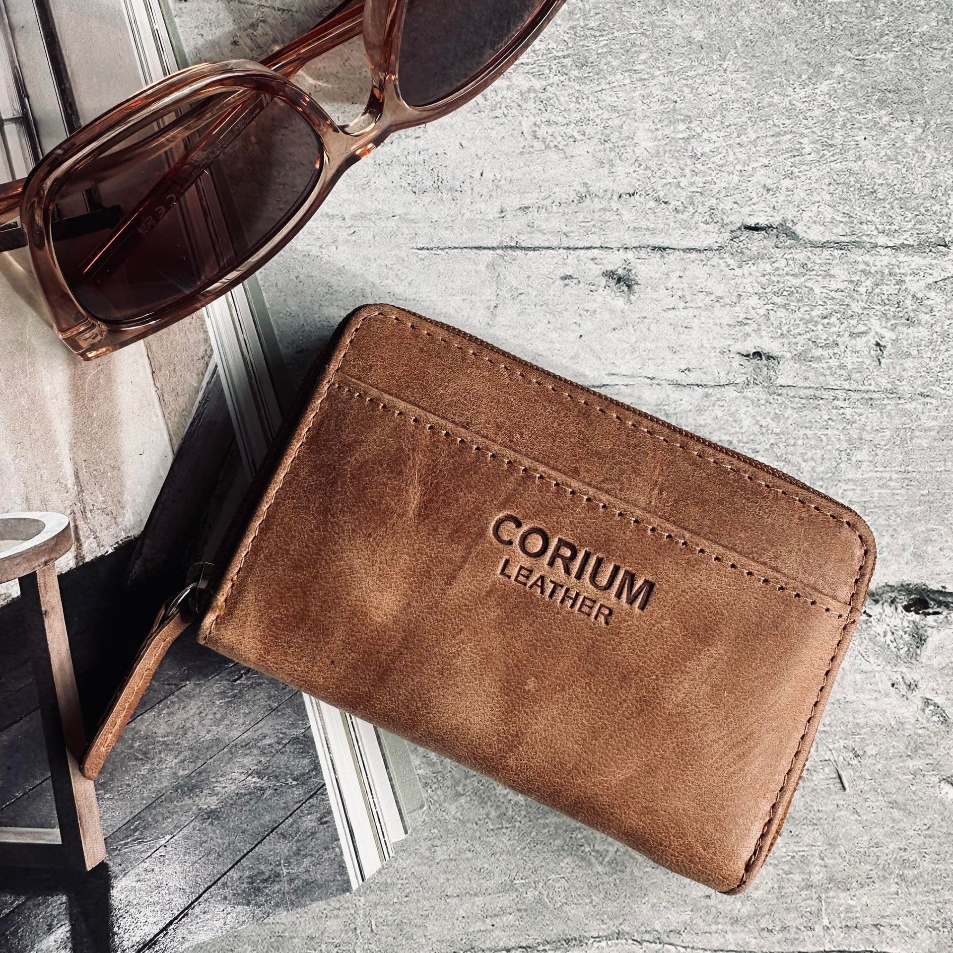 Kredittkortholder - Vintage Cognac